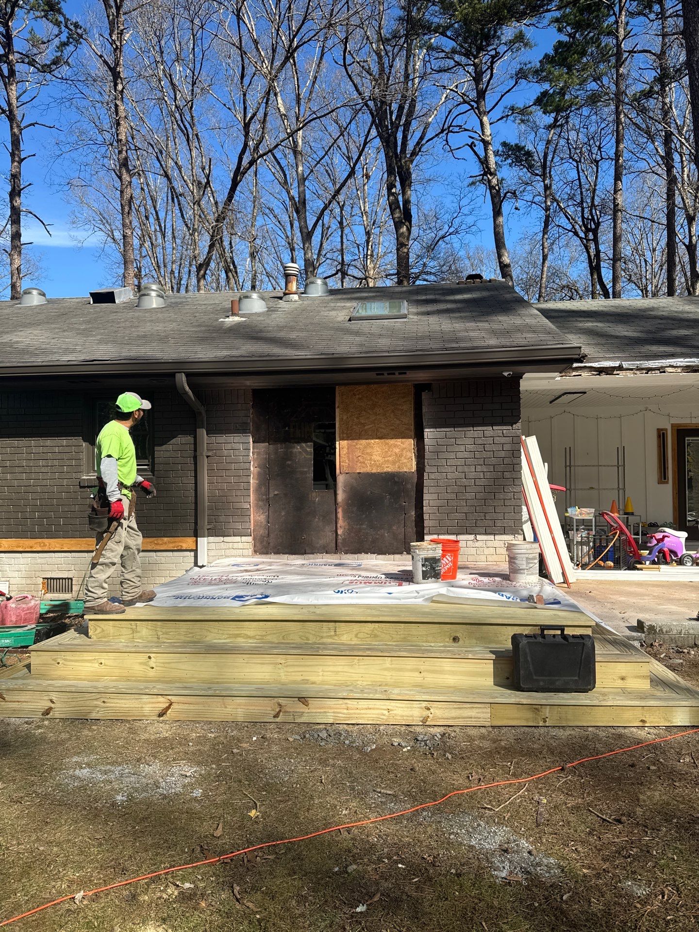 Modern Exterior Transformation and Multi-Tiered Deck Installation in Decatur by Swift Home Renovations