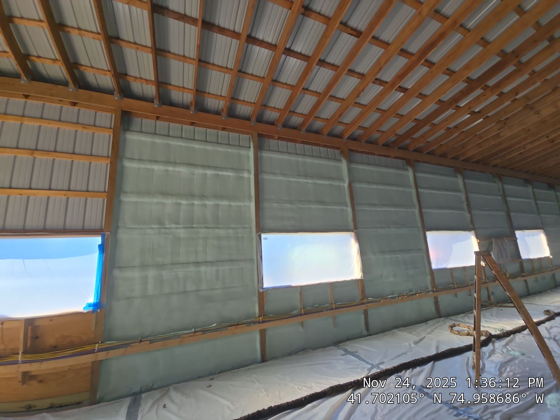 Exterior Walls using Closed-Cell Spray Foam by NYS Foam & Energy