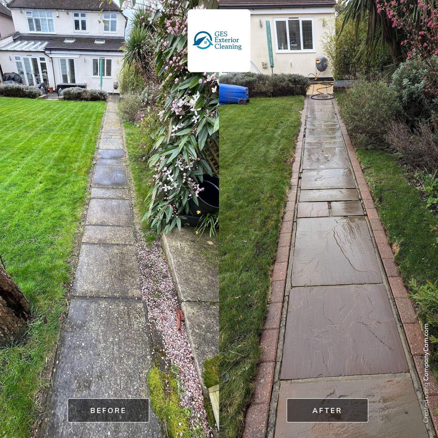 Driveway And Patio Clean using honda 21 ltr/min by Ges Exterior Cleaning ltd