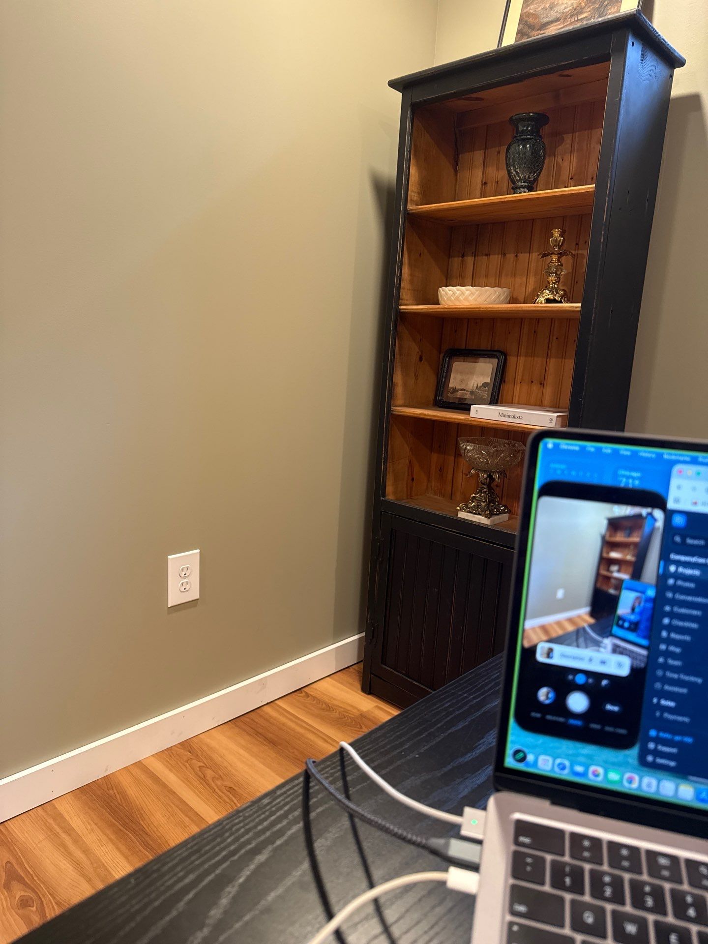 Lincoln Home Office Renovation with Sage Walls and Wood-Look Flooring by CompanyCam Sales Demo