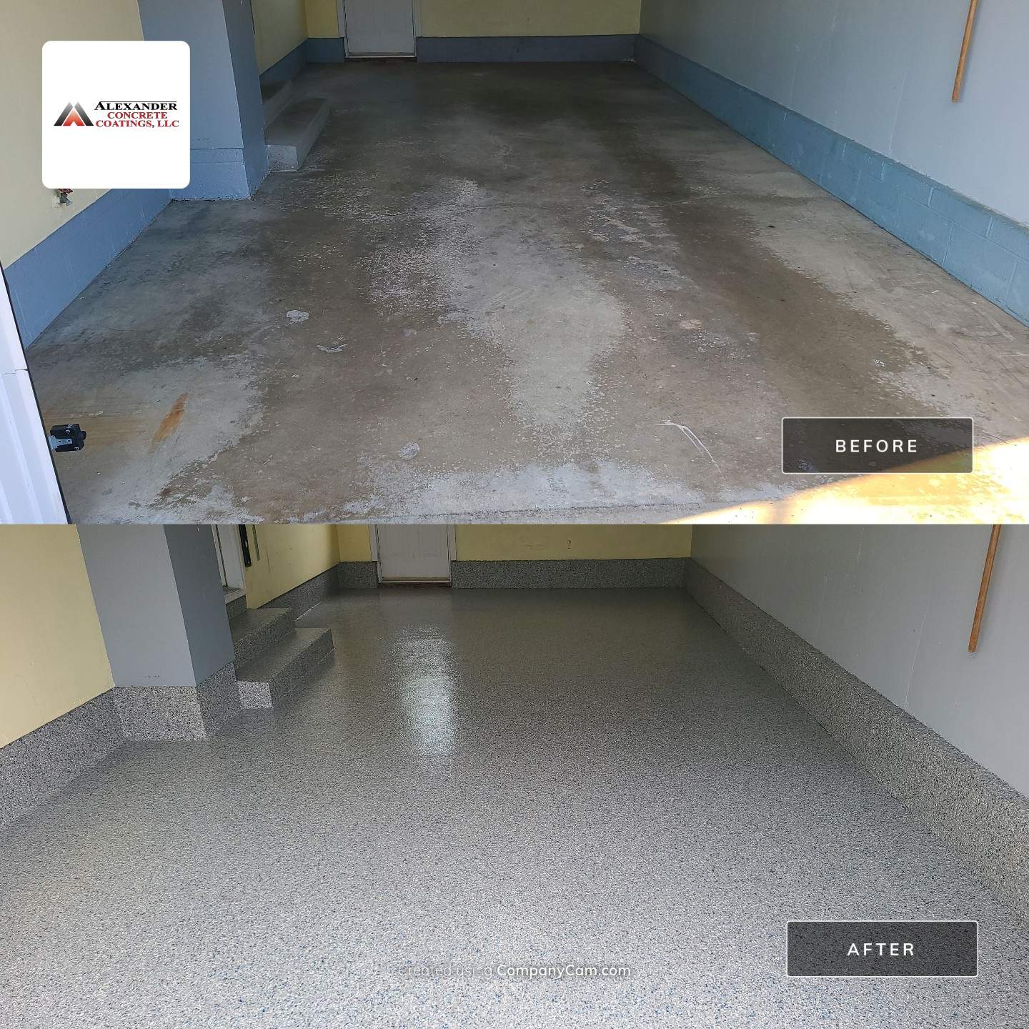 Single Car Garage in Stonewash - Austintown, OH by Alexander Concrete Coatings