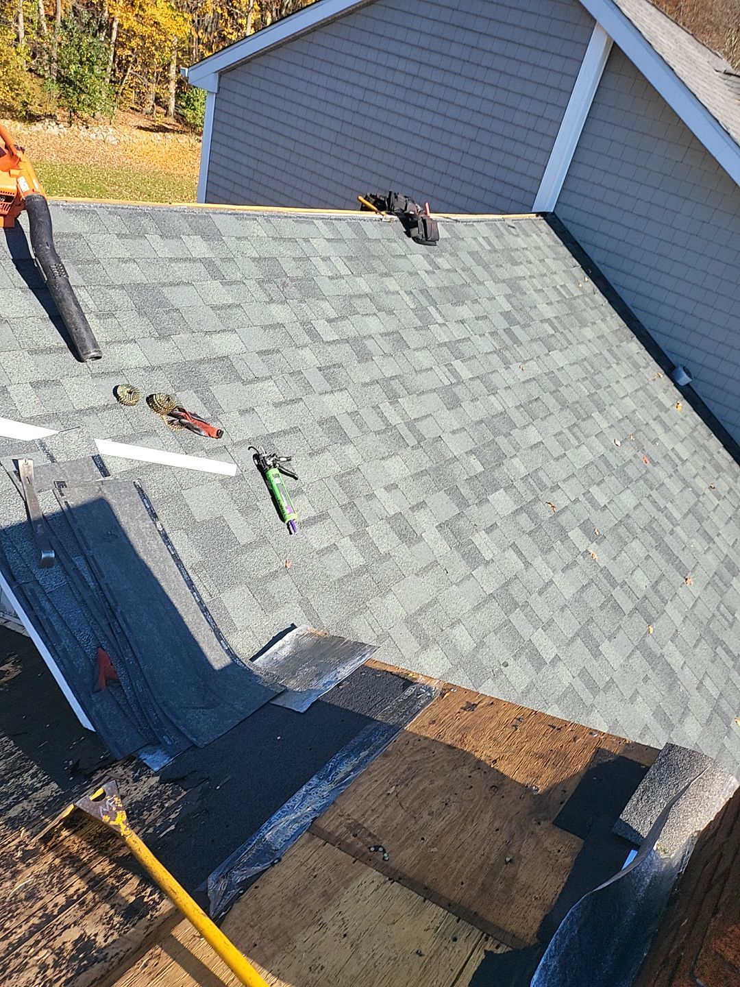 Residential Roofing Installation using Owens Corning TruDefinition Estate Gray by A Plus Exterior