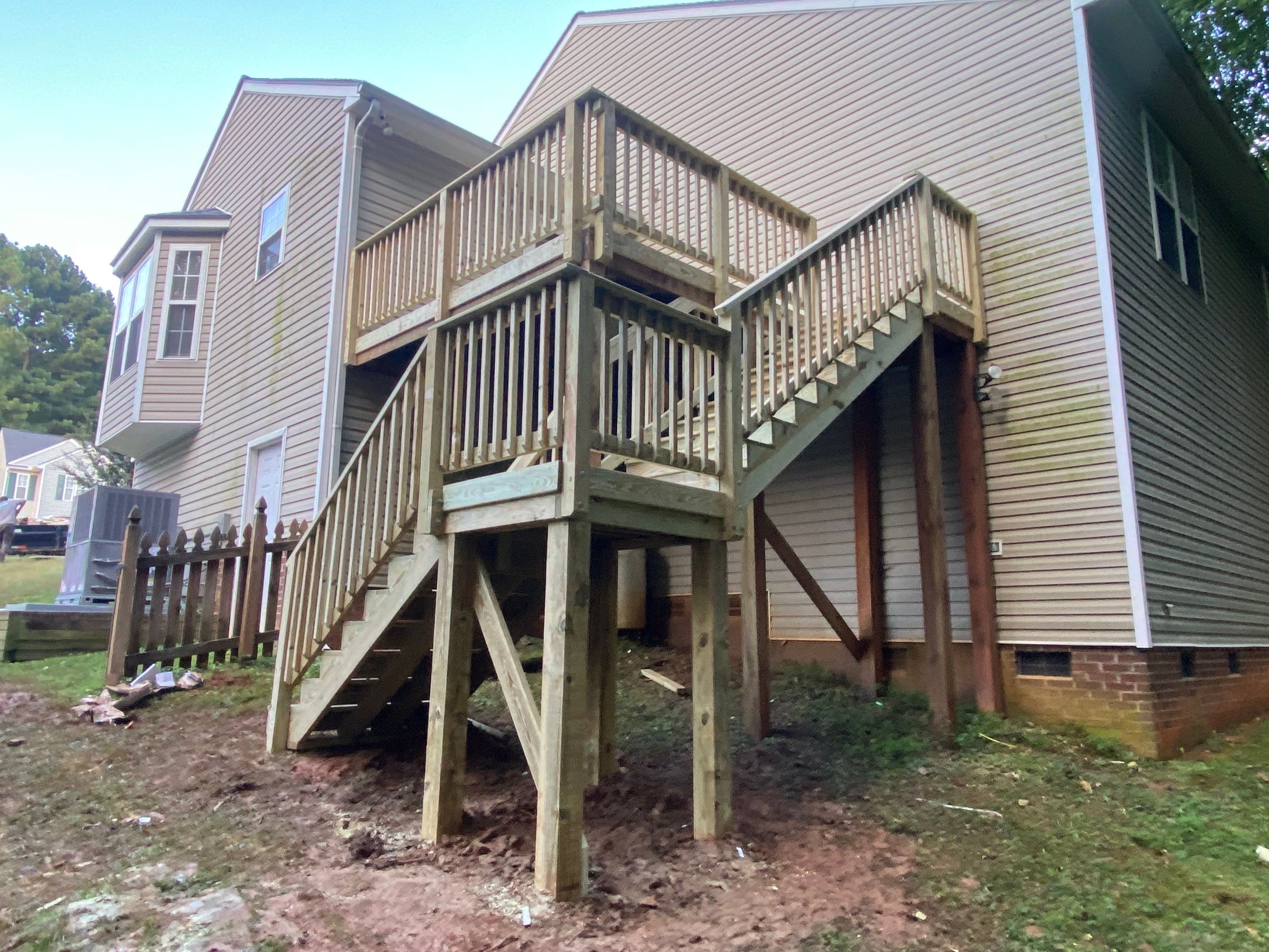 Pressure-Treated Deck Resurfacing and Stair Replacement in Wake Forest by The Remodeling Company