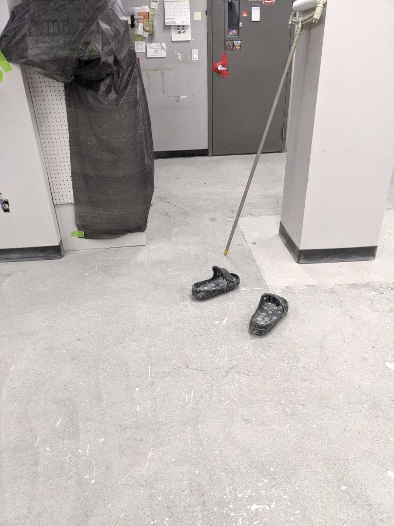Commercial Flooring using Solid Haze Grey by Croc Coatings, LLC