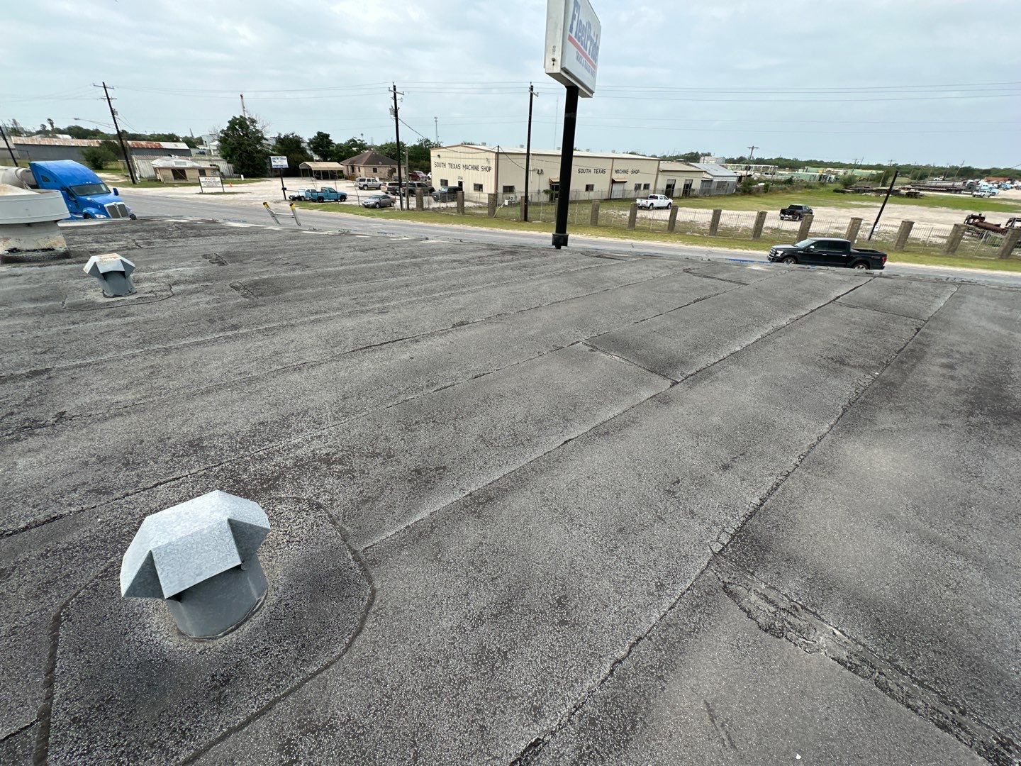 Commercial Silcone Roof Repair using Silcone Coating by Galvan Roofing and Construction