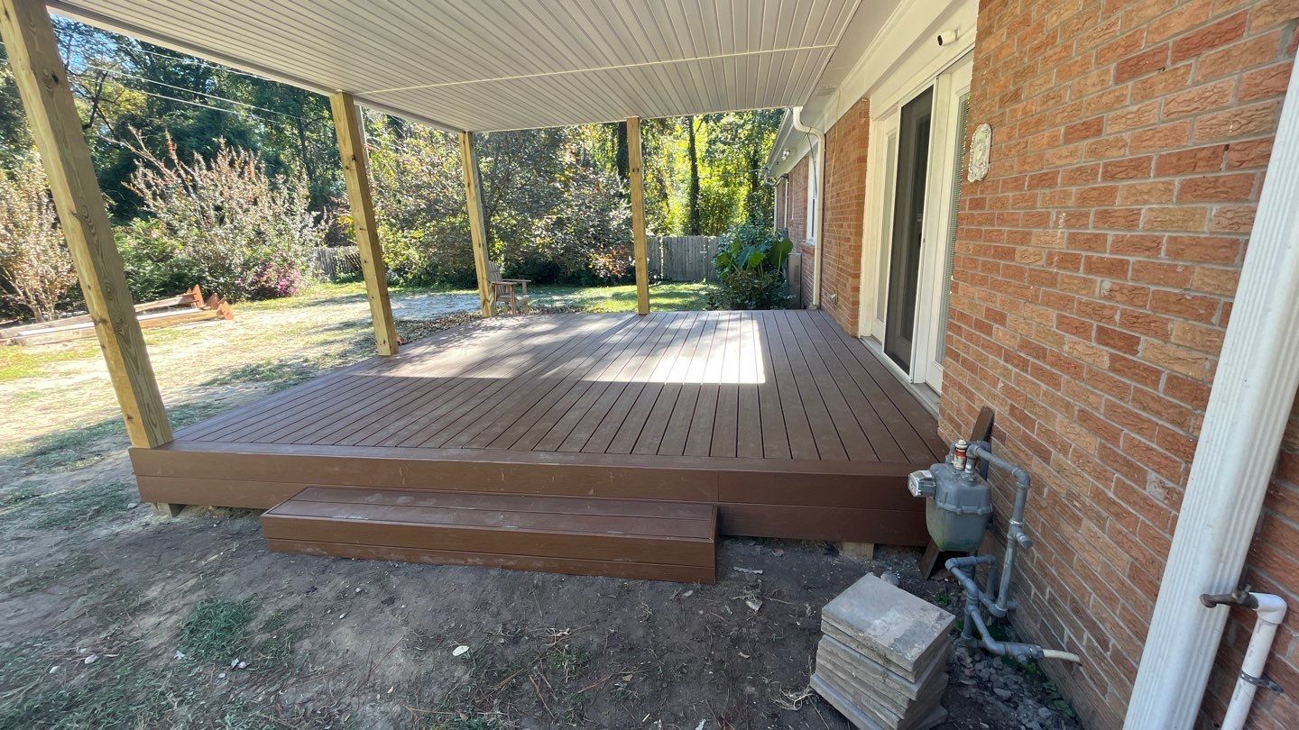 Porch Build using Trex Decking by Midlands Roofing & Exteriors