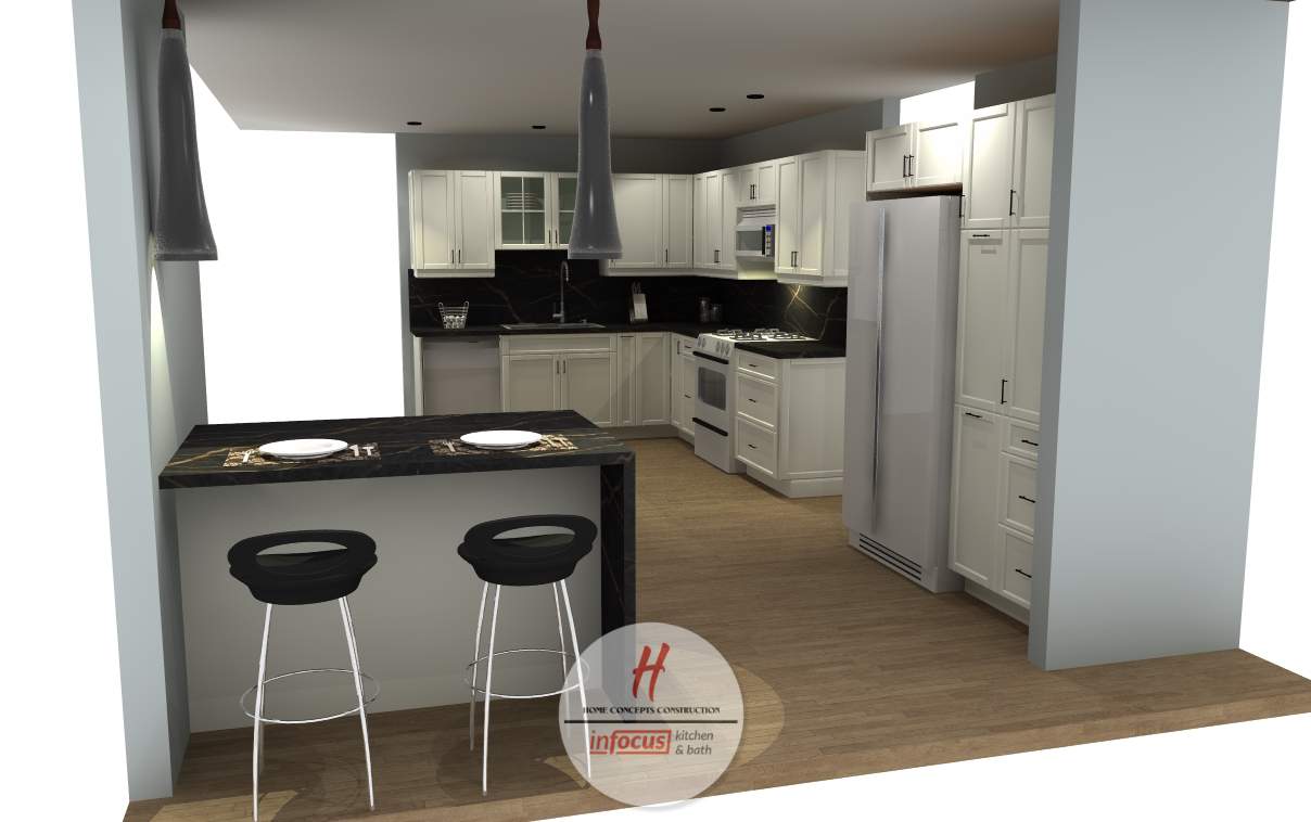 Kitchen Remodel using Cabinets by Home Concepts Construction