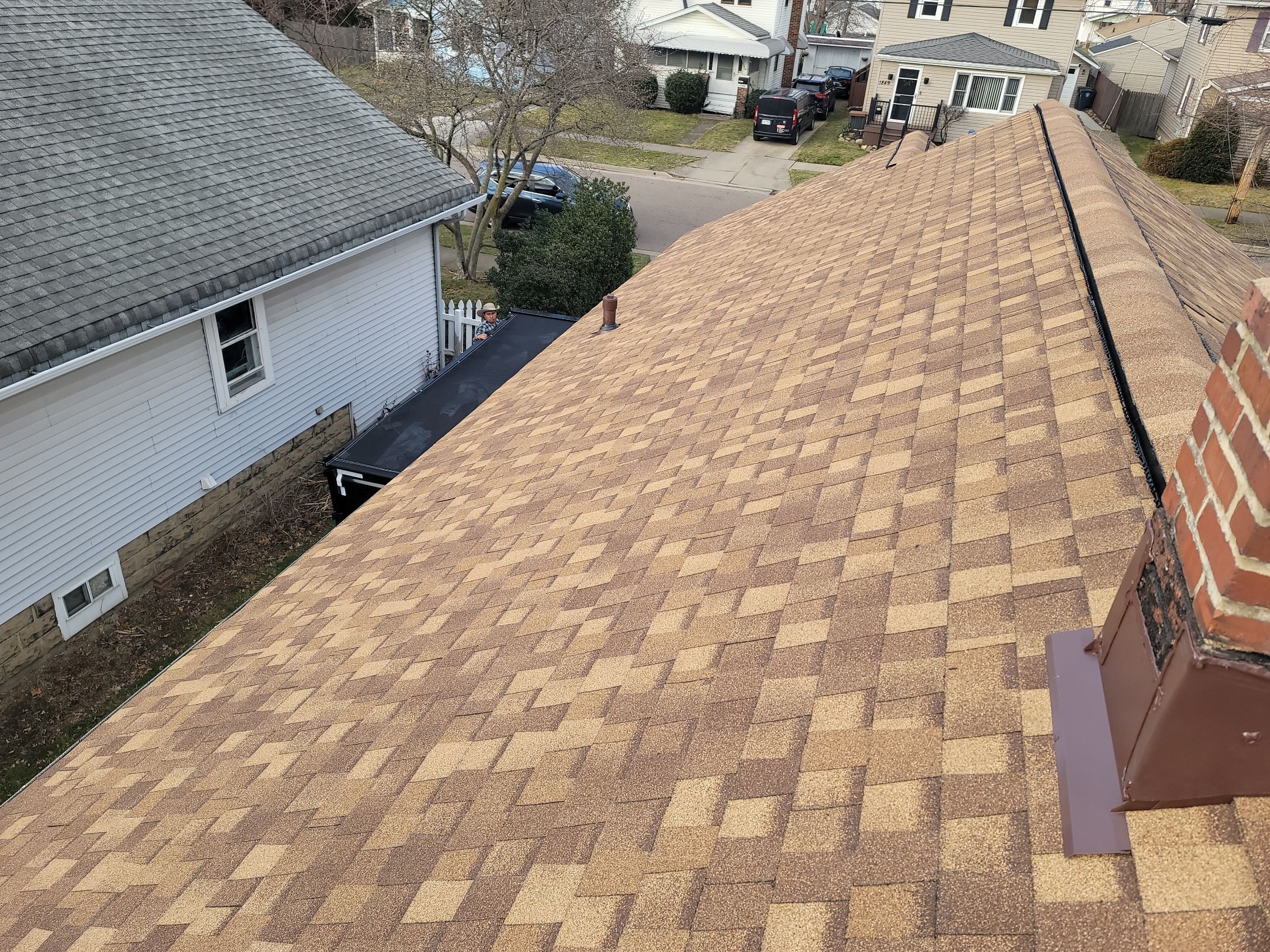 Atlas Pinnacle, Color: Morning Harvest, Drip Edge: Royal Brown by Eagle Eye Roofing