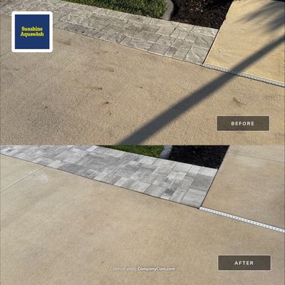 Rust Stain Removal from Concrete Driveway and Pavers in Park East at Azario | Lakewood Ranch, FL