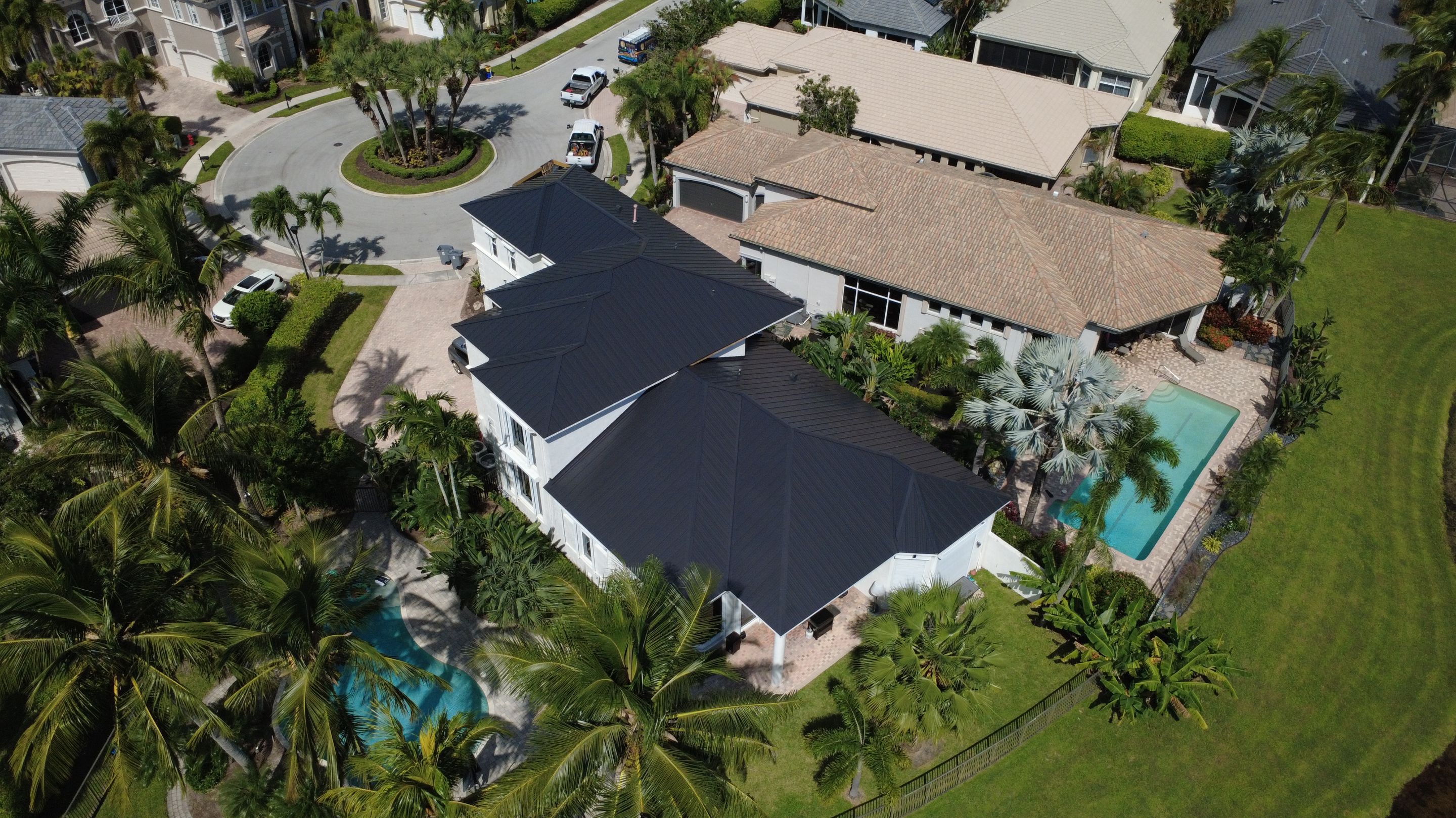 Residential Roofing Installation using 1" Nail strip metal roof by BLUES BROTHERS ROOFING