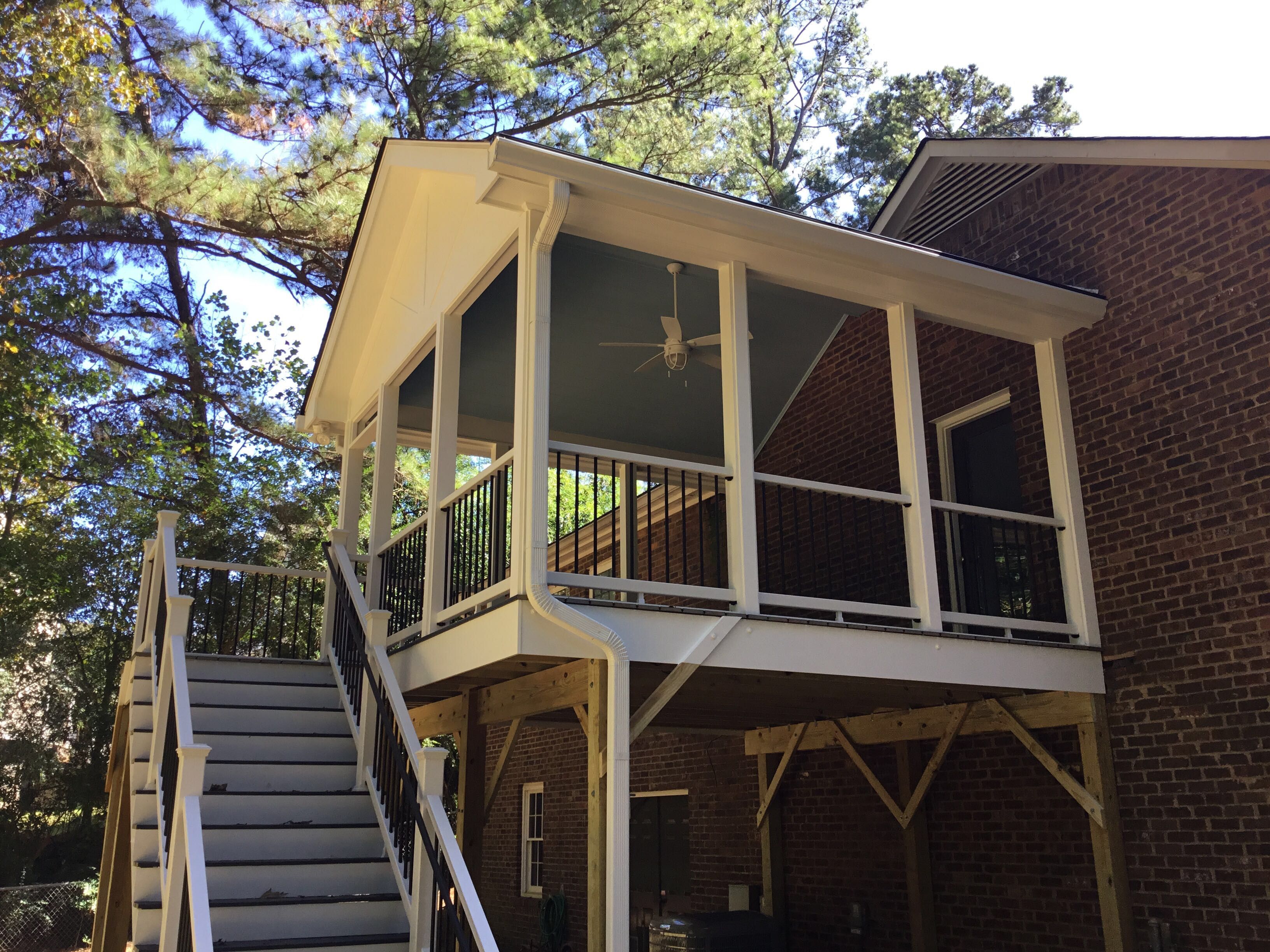 Elevated Screened Porch Addition With Gable Roof in Smyrna by Swift Home Renovations