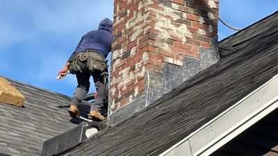 Chimney & Valley Leak Repair with New Lead Flashing and Cricket Rebuild