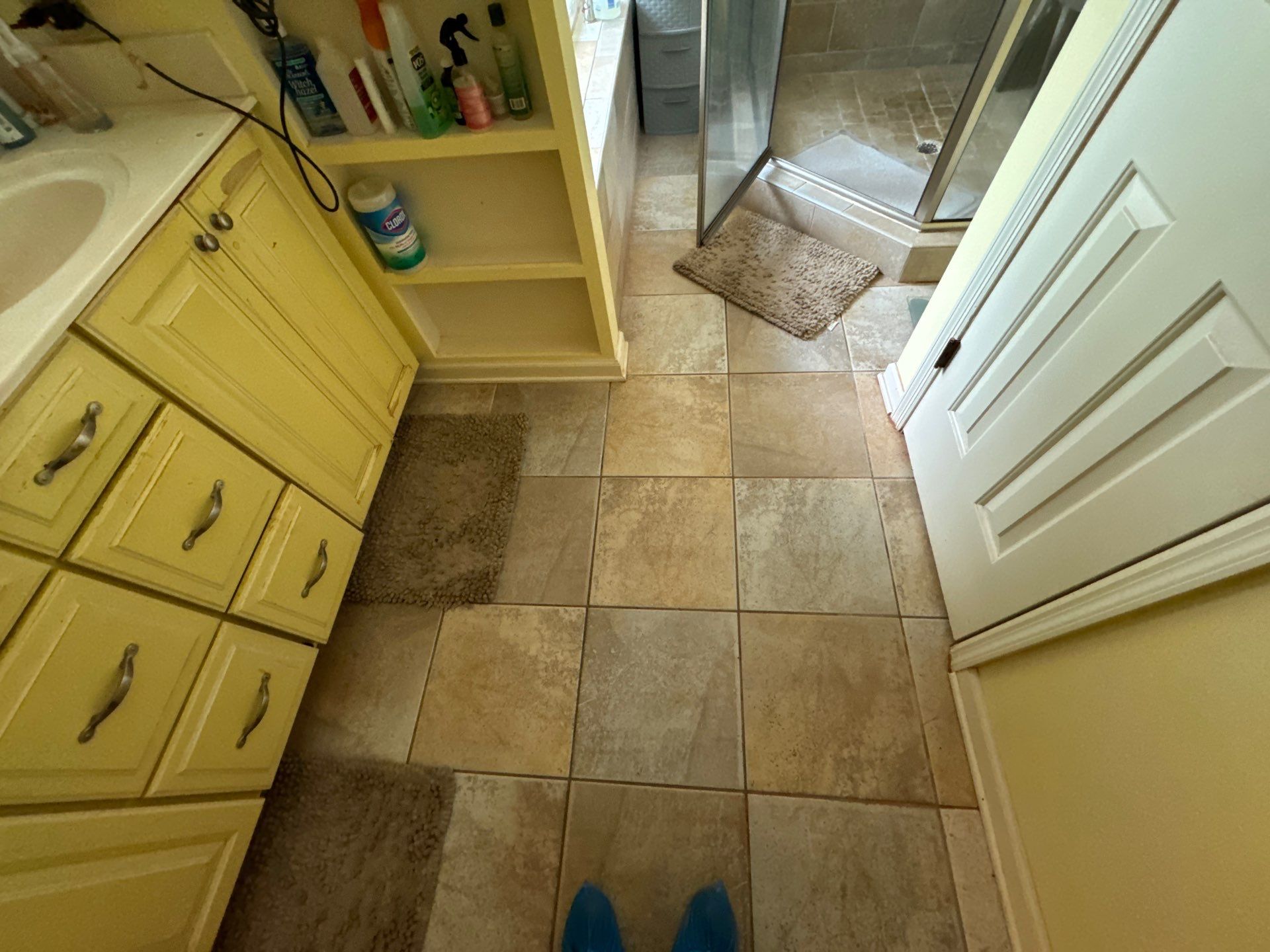 Master bathroom shower renovation, and tile flooring by Prudencio