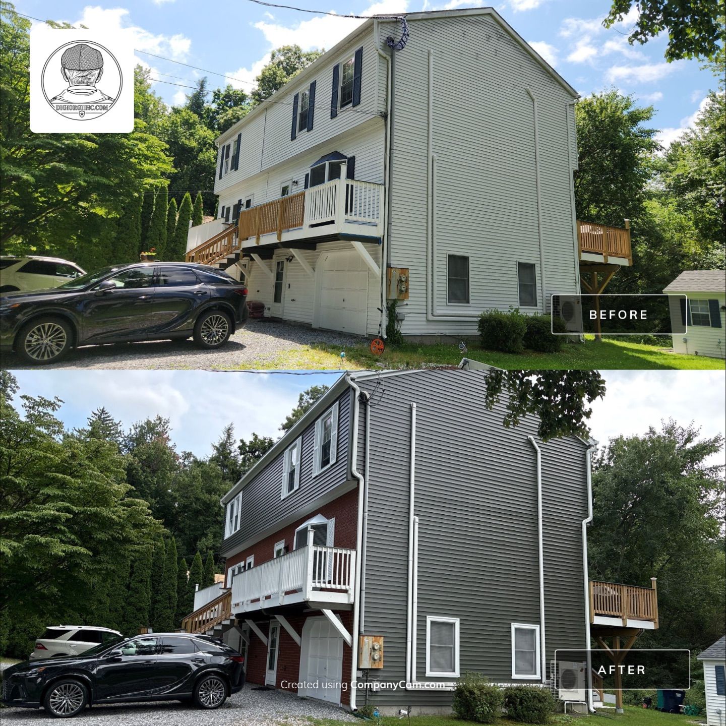 Siding Renewal Using Provia Cedar Peaks D 4.5 in Woodgrain and Tando Brick Panels by DiGiorgi Roofing and Siding Inc