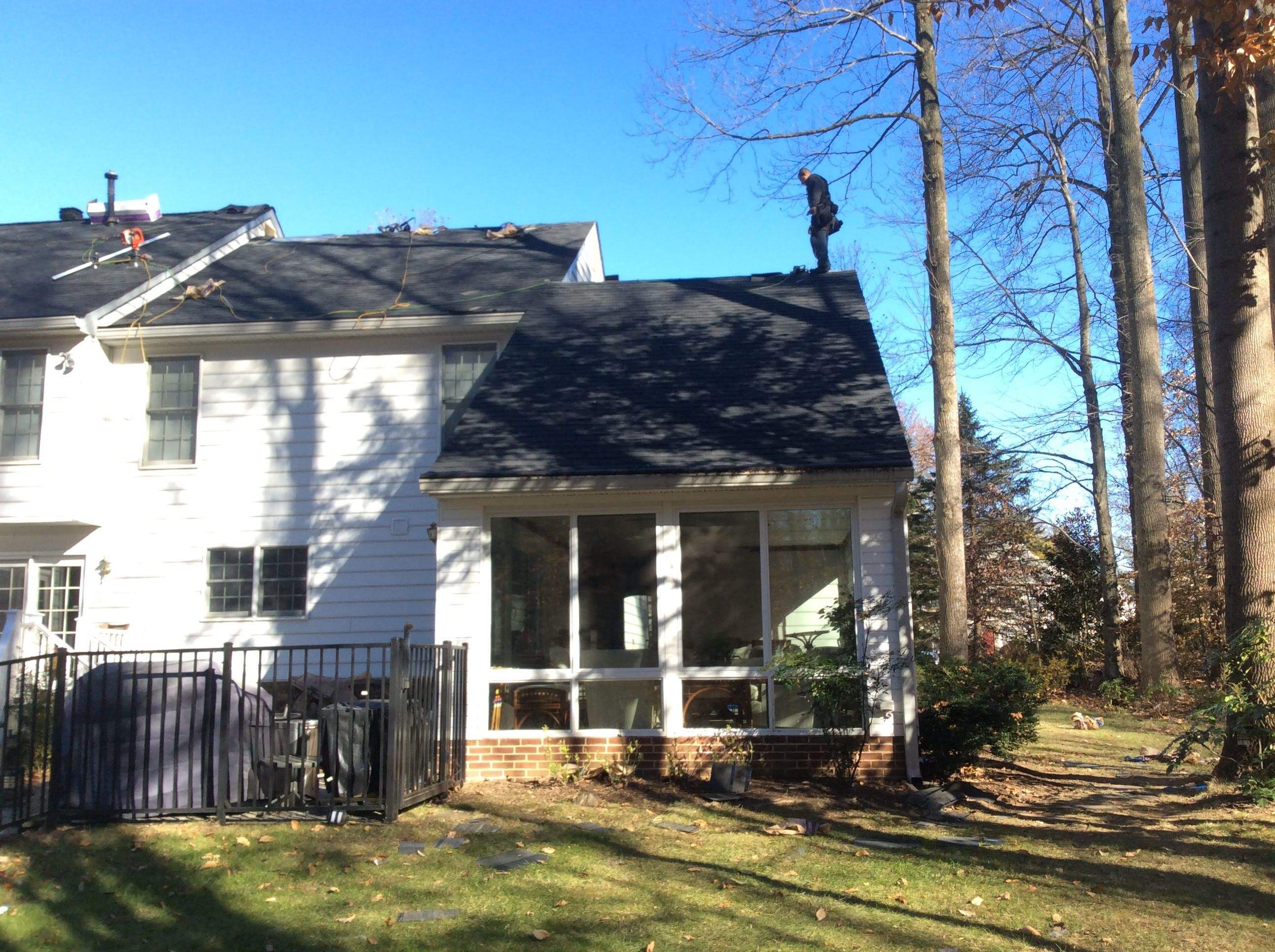 Residential Roofing Installation using Charcoal Black by Alpha Design Services