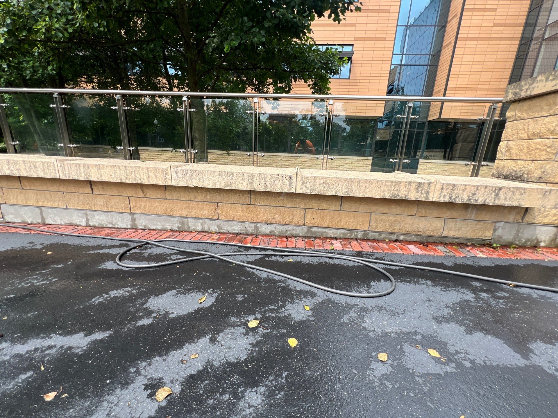 natural stone using Algaecide, soft wash soap by Northern Power Washing LLC.
