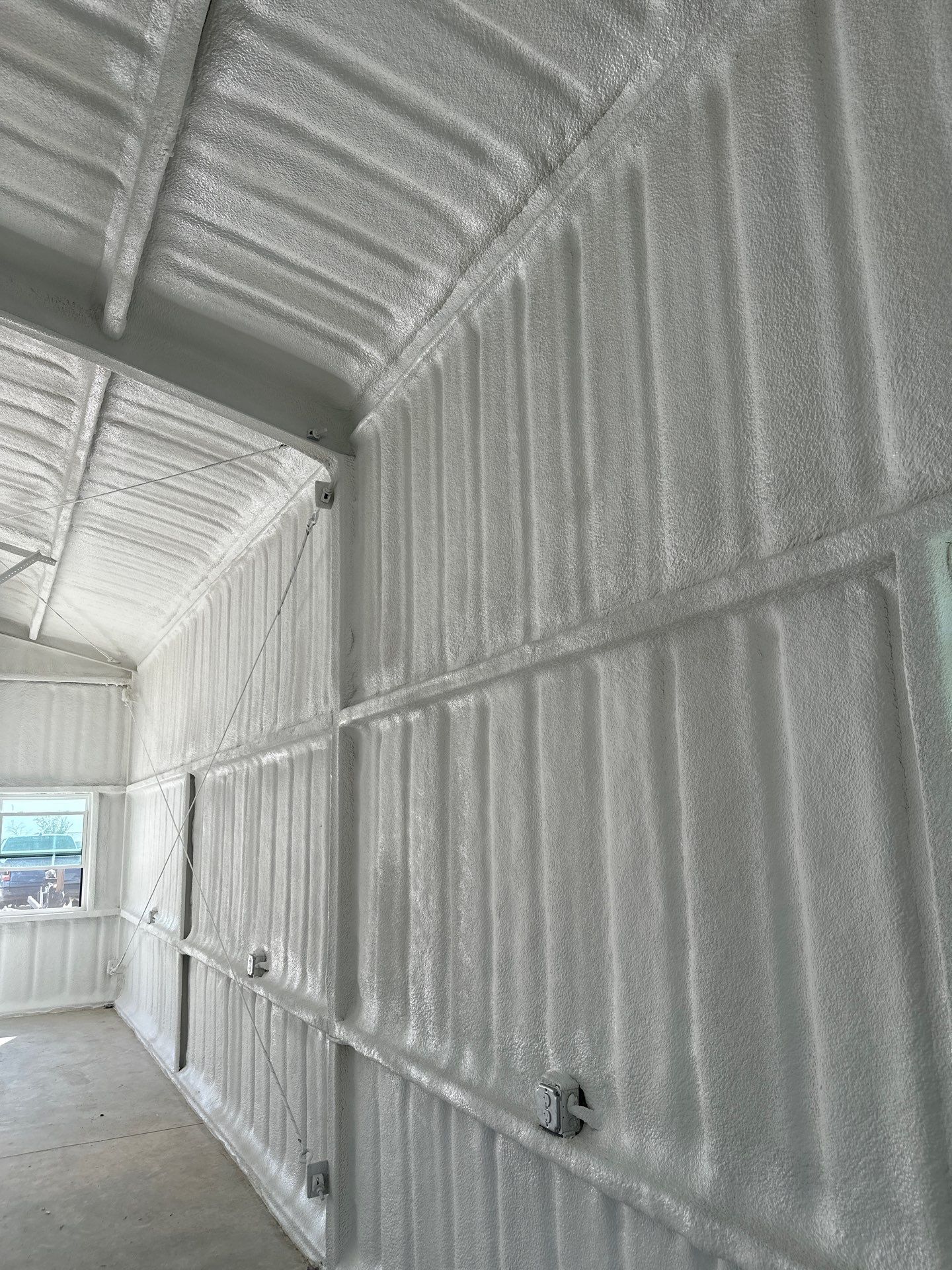 2" close cell foam on this new shop Sanger Tx  by Apex Insulation Solutions