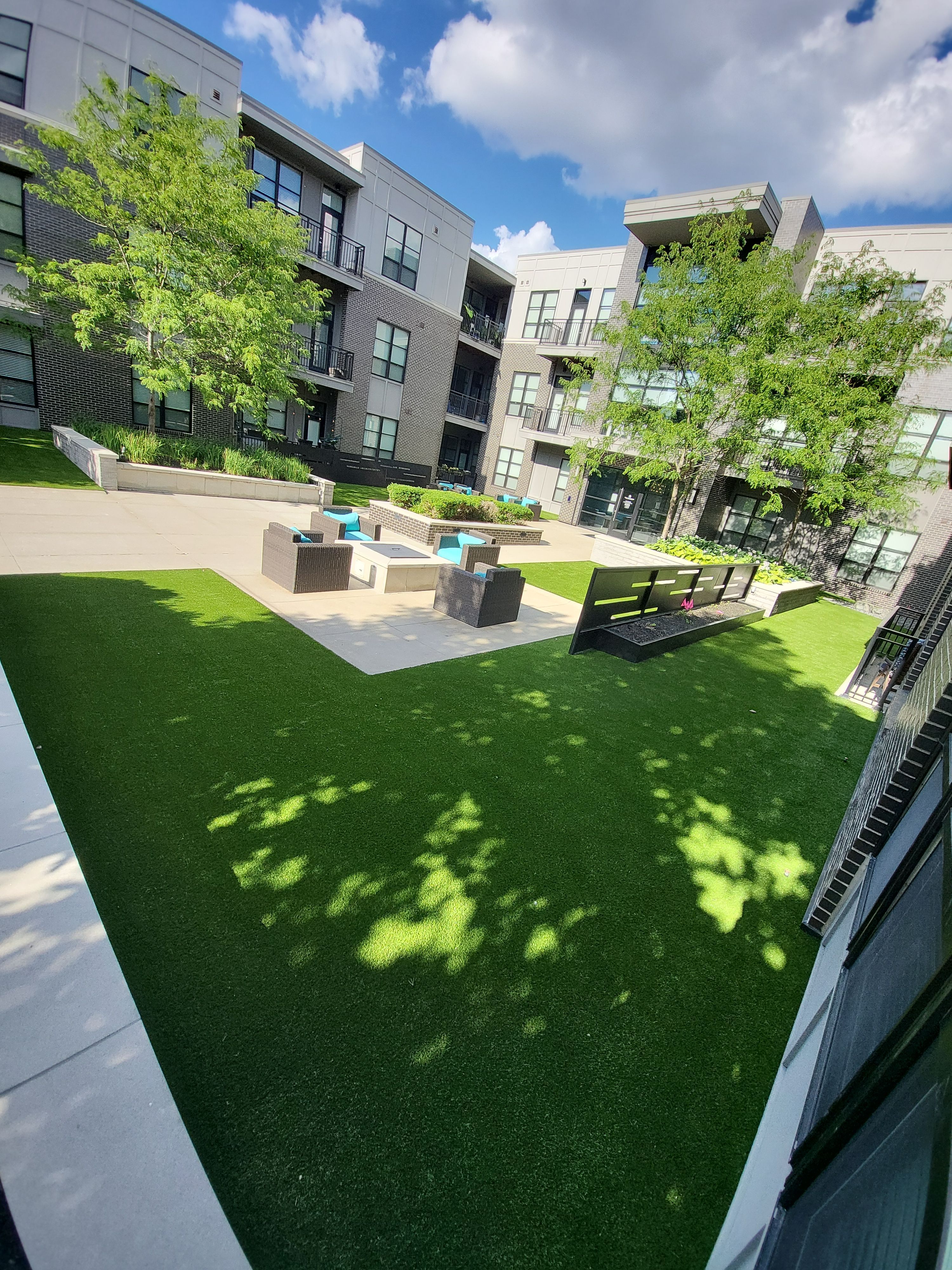 Above Garage Courtyard Synthetic Lawn @ The Broadview by Southwest Greens Midwest