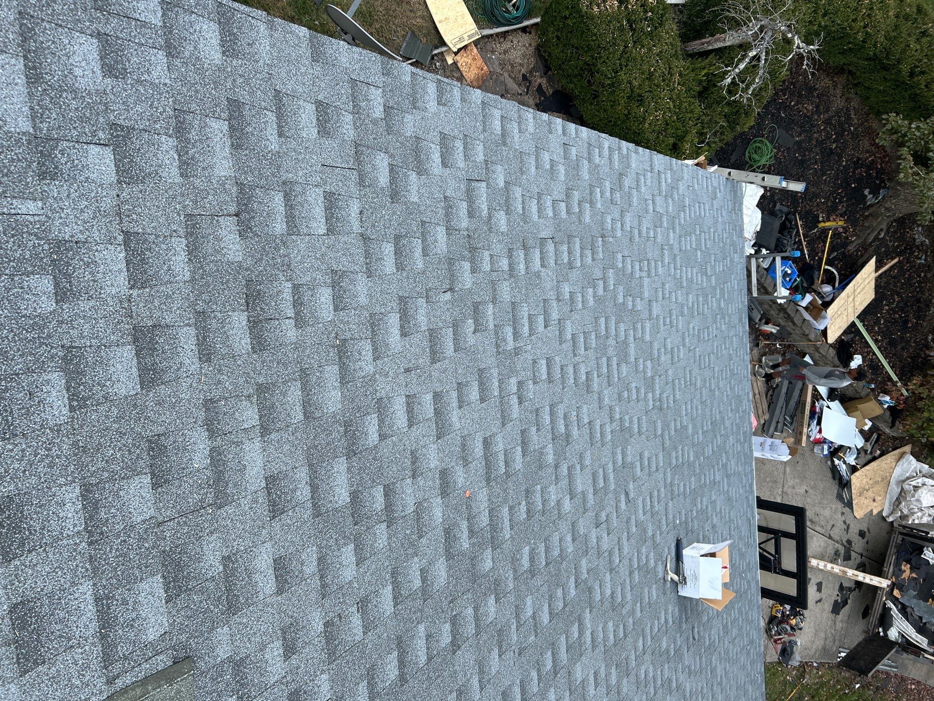 Residential Roofing Installation using GAF Timberline HDZ Oyster Grey by Rainstoppers Roofing