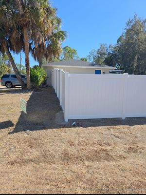 Vinyl Fence with Post Inserts in North Port