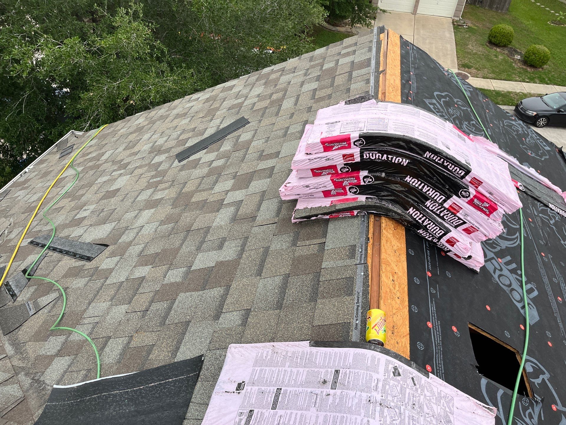 Residential Roofing Installation using Owen's Corning Duration (Lifetime) Shingles by Roof Repair Company