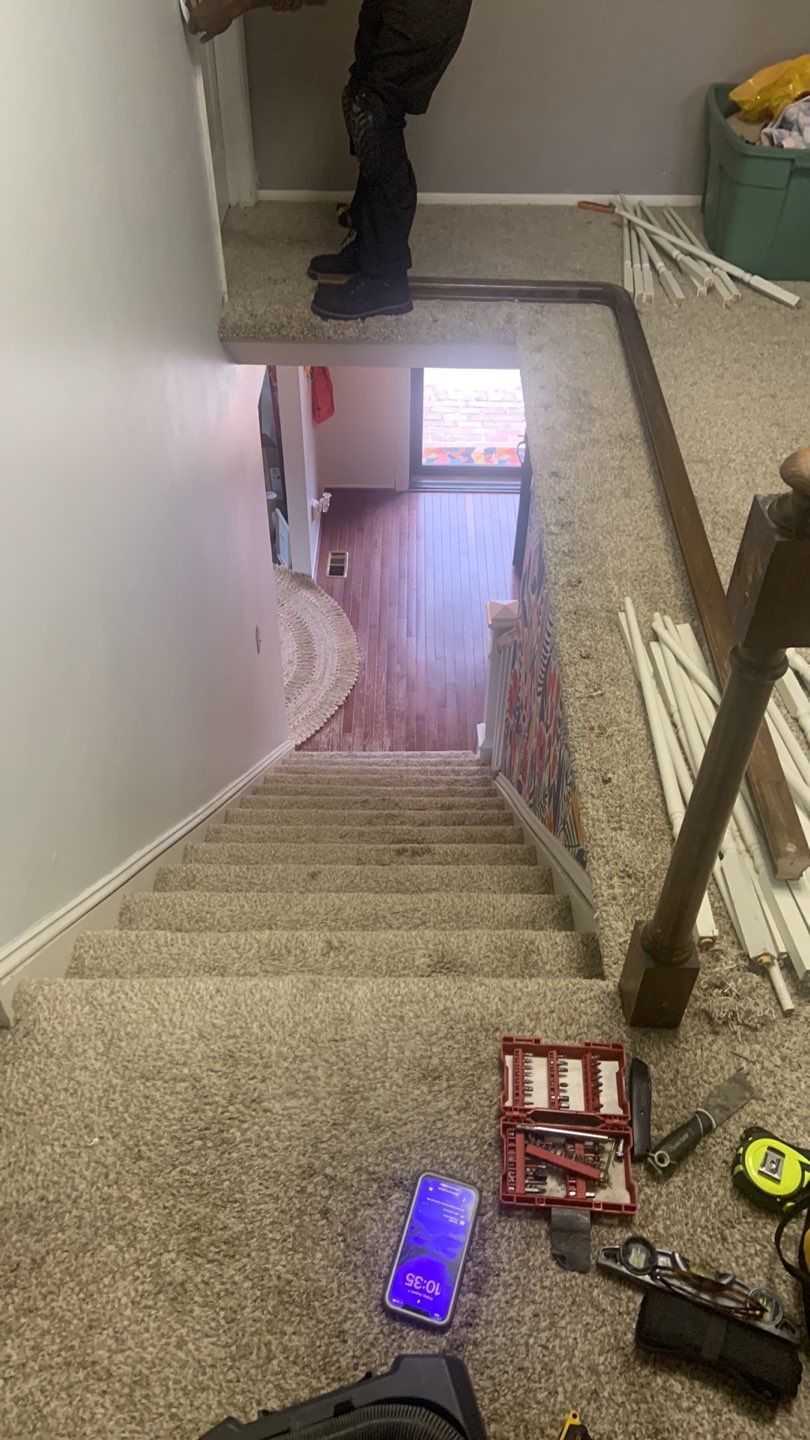 Interior Handrail Replacement using Newel Post & Handrails by A1 NERDY HOMES LLC