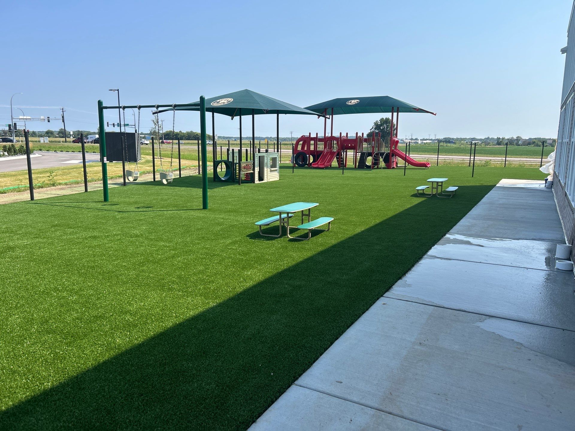Lake Elmo Playground Artificial Turf Installation by Southwest Greens Midwest