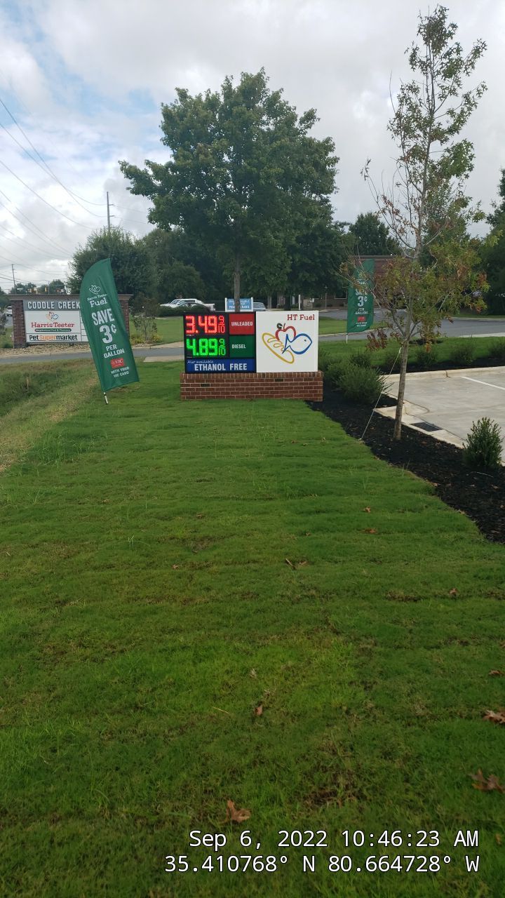 Commercial Landscaping Harris Teeter Fuel Station by Carolina-Metro Landscape, Inc