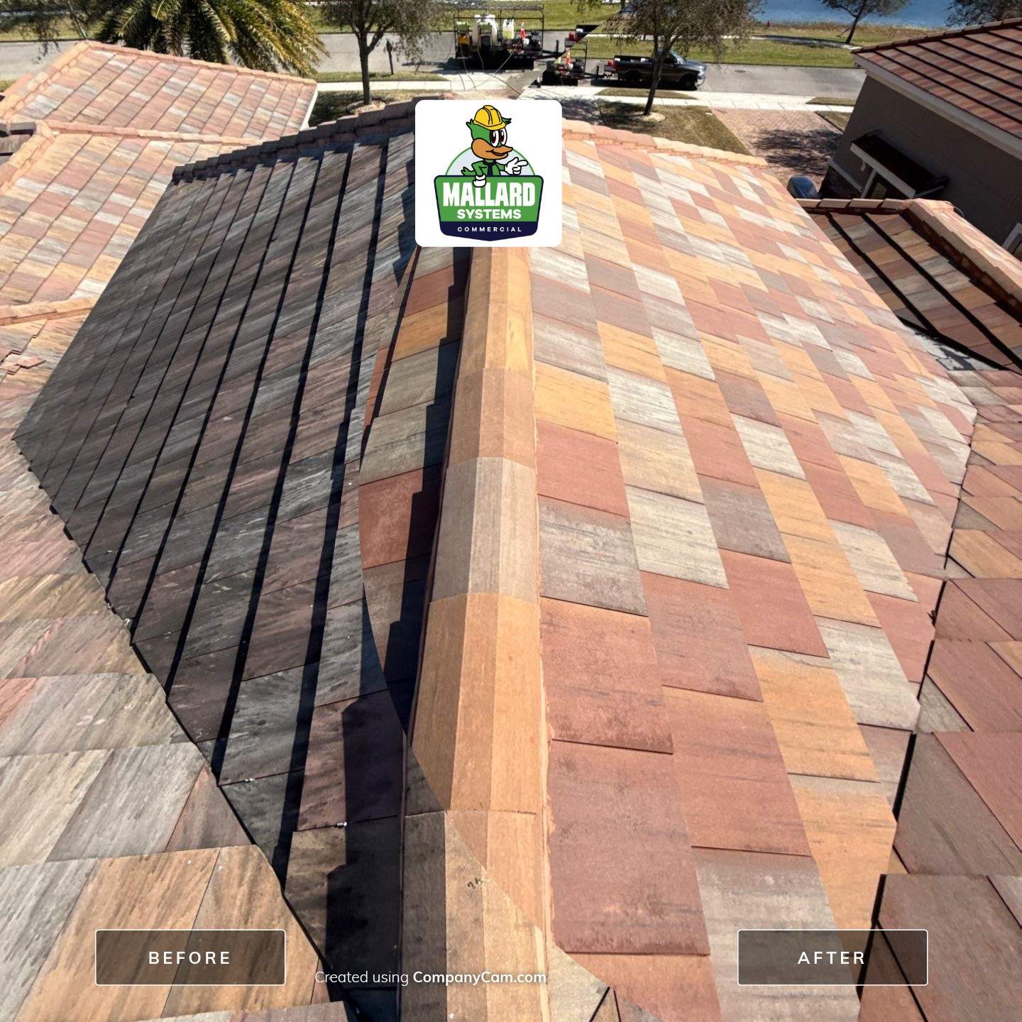 Flat Tile Roof Cleaning by Mallard Systems
