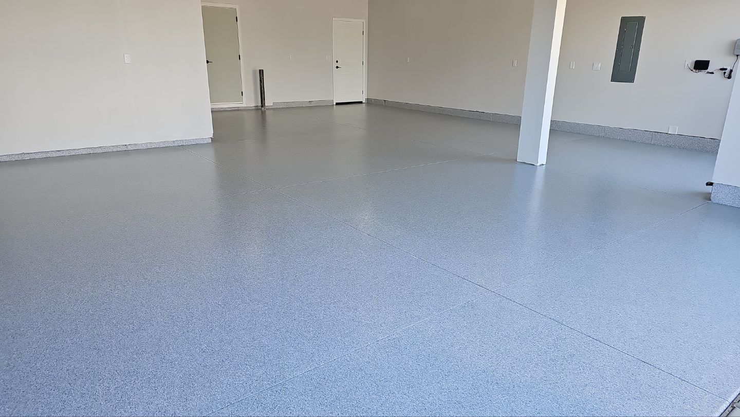 Garage Transformation using 1/8 Tidal Wave by Croc Coatings, LLC