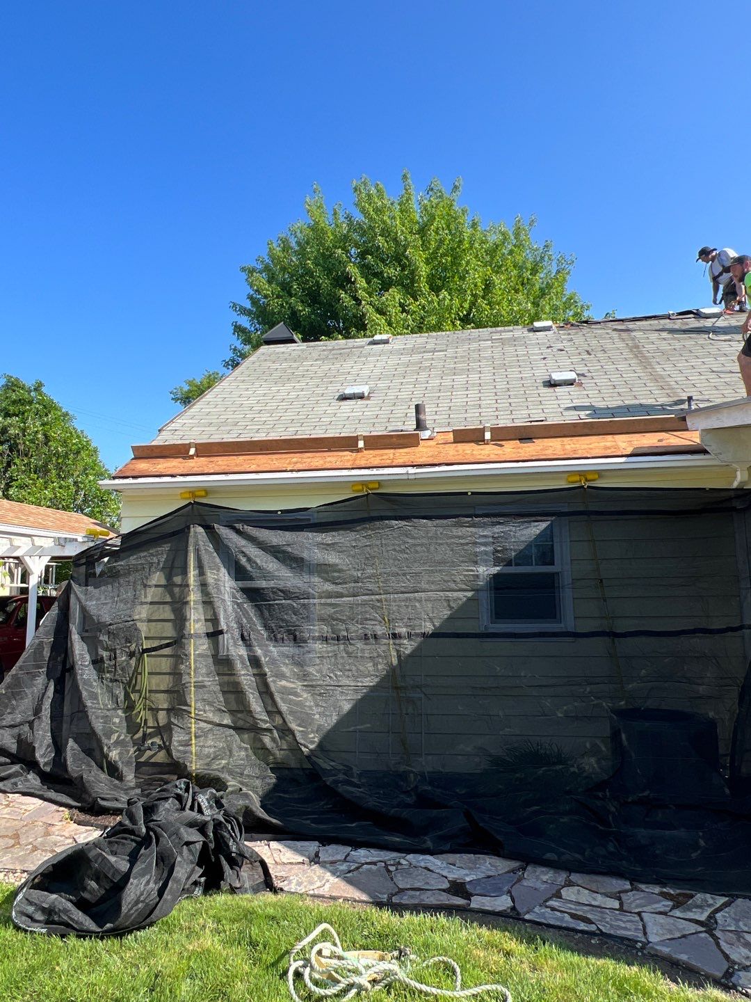 Residential Roof Installation with Added Insulation Barrier  using Malarkey Vista AR Shingles (Color: Storm Grey) by Orezona Building & Roofing Company, Inc.