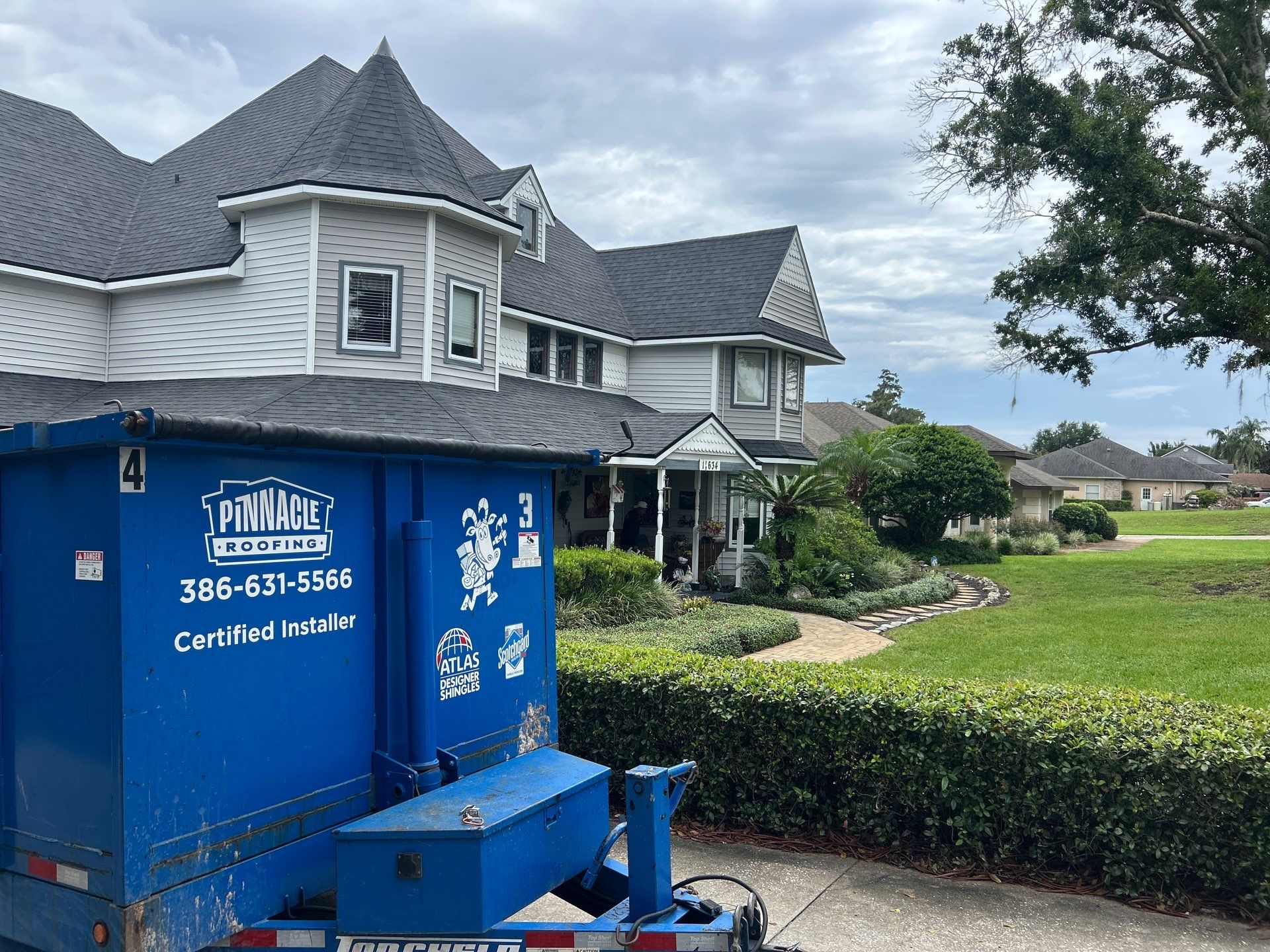 Residential Roofing Installation with Black Shadow Shingles in Clermont by Pinnacle Roofing Group