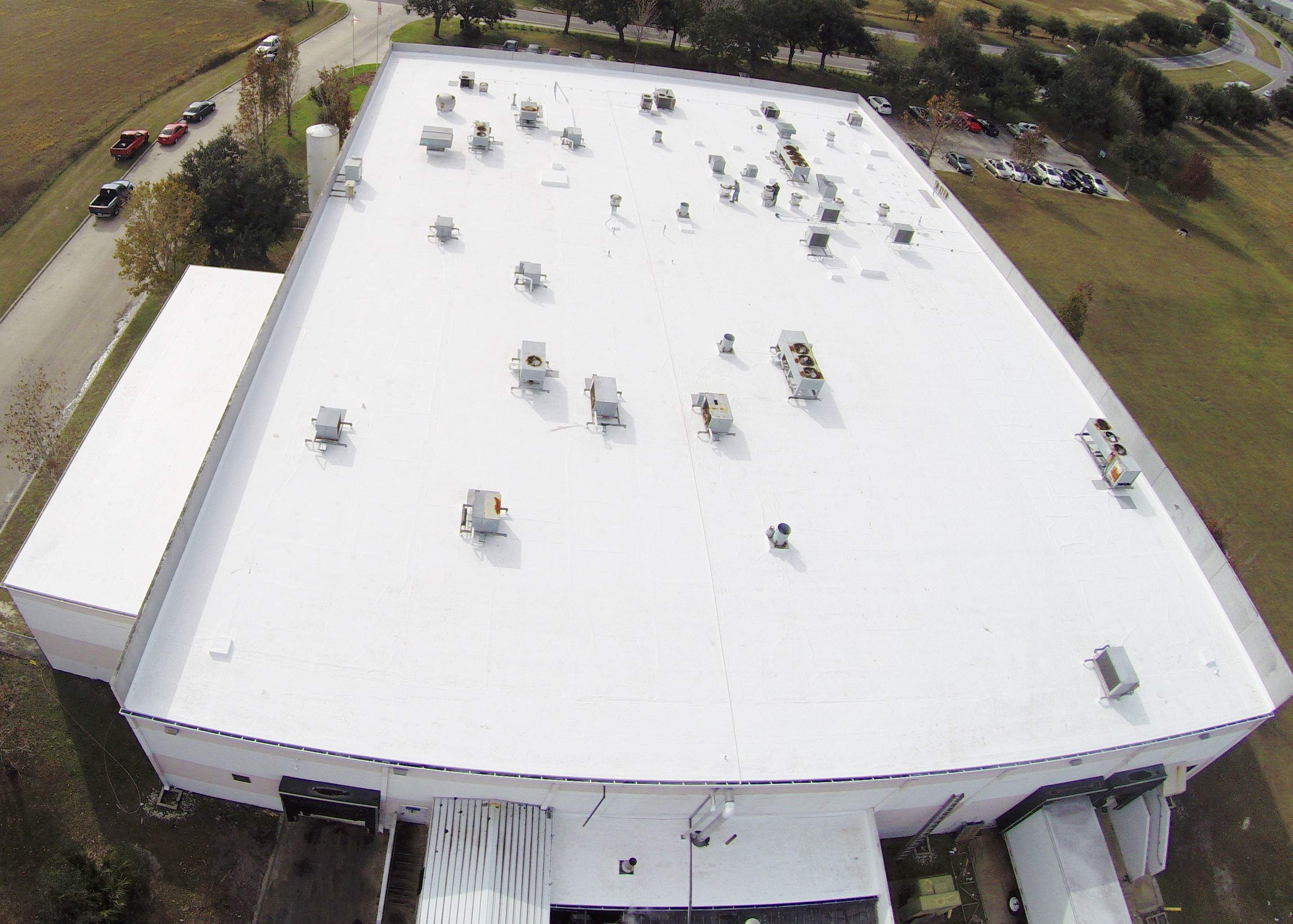 Industrial Food Production Facility – GAF 50 Mil TPO | 20-Year NDL Warranty | Major Rooftop Equipment Cleanup by Gold Key Roofing