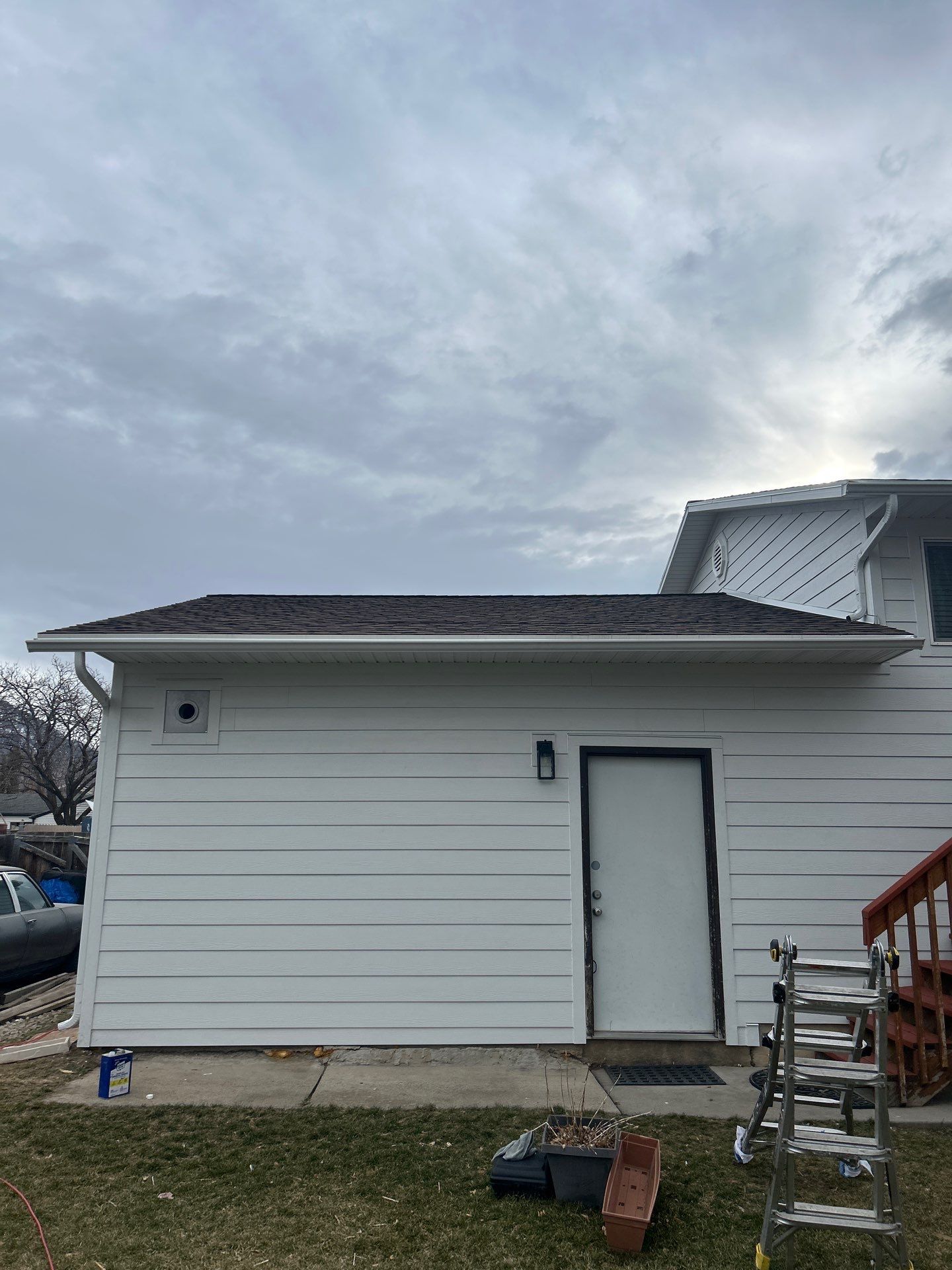 Orem | Crisp Monochromatic Hardie Upgrade | Arctic White by Ideal Siding Utah