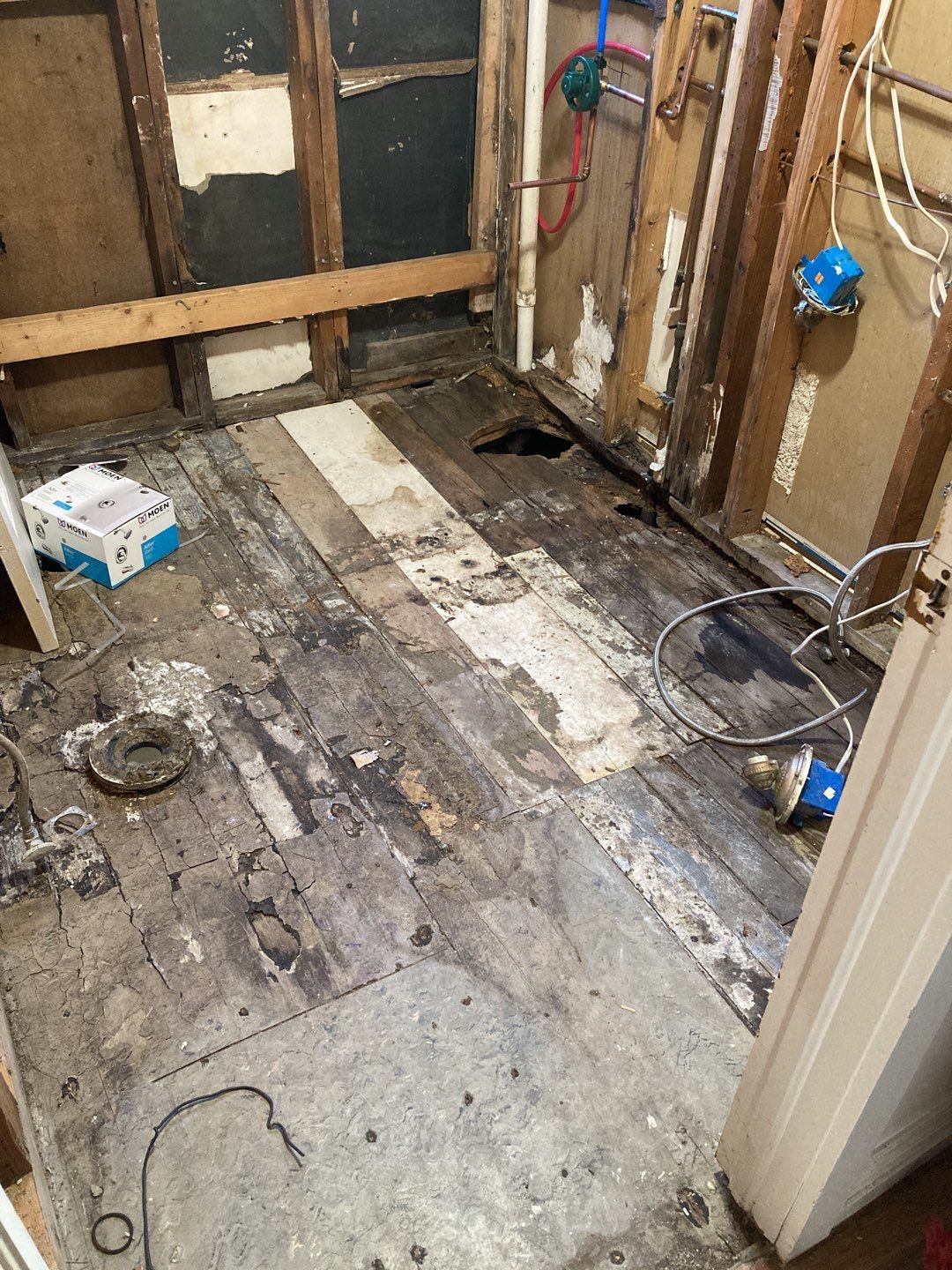 Water Damage in Bathroom by Accountable Home Services
