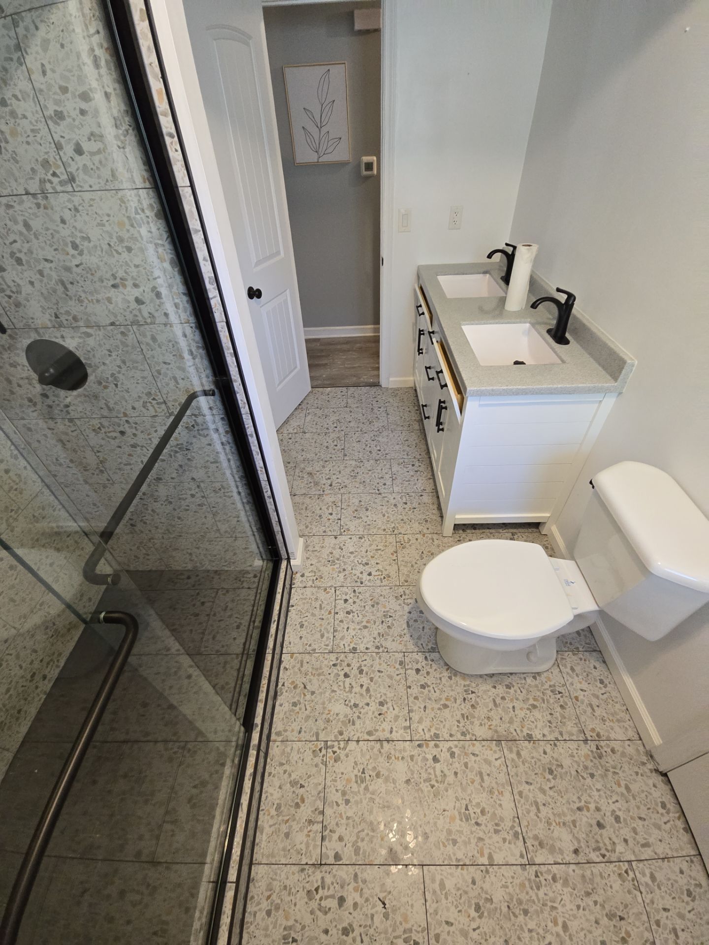 Fragmento tile bathroom floor and shower walls by The Shower Company
