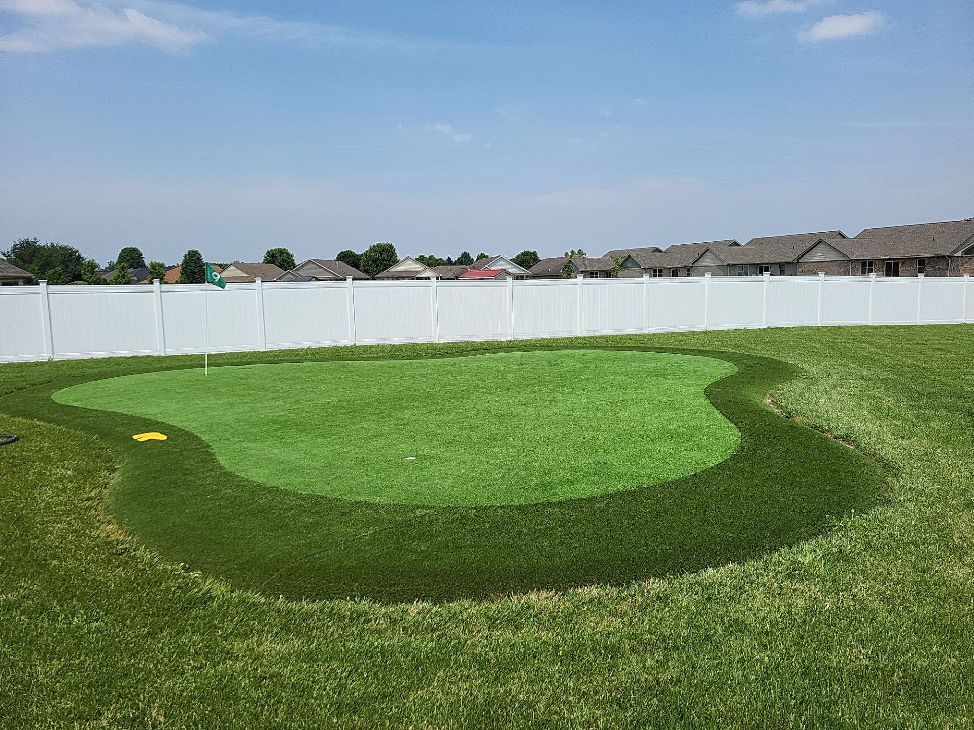Custom Residential Synthetic Putting Green Installation in Xenia, Ohio by Southwest Greens Midwest