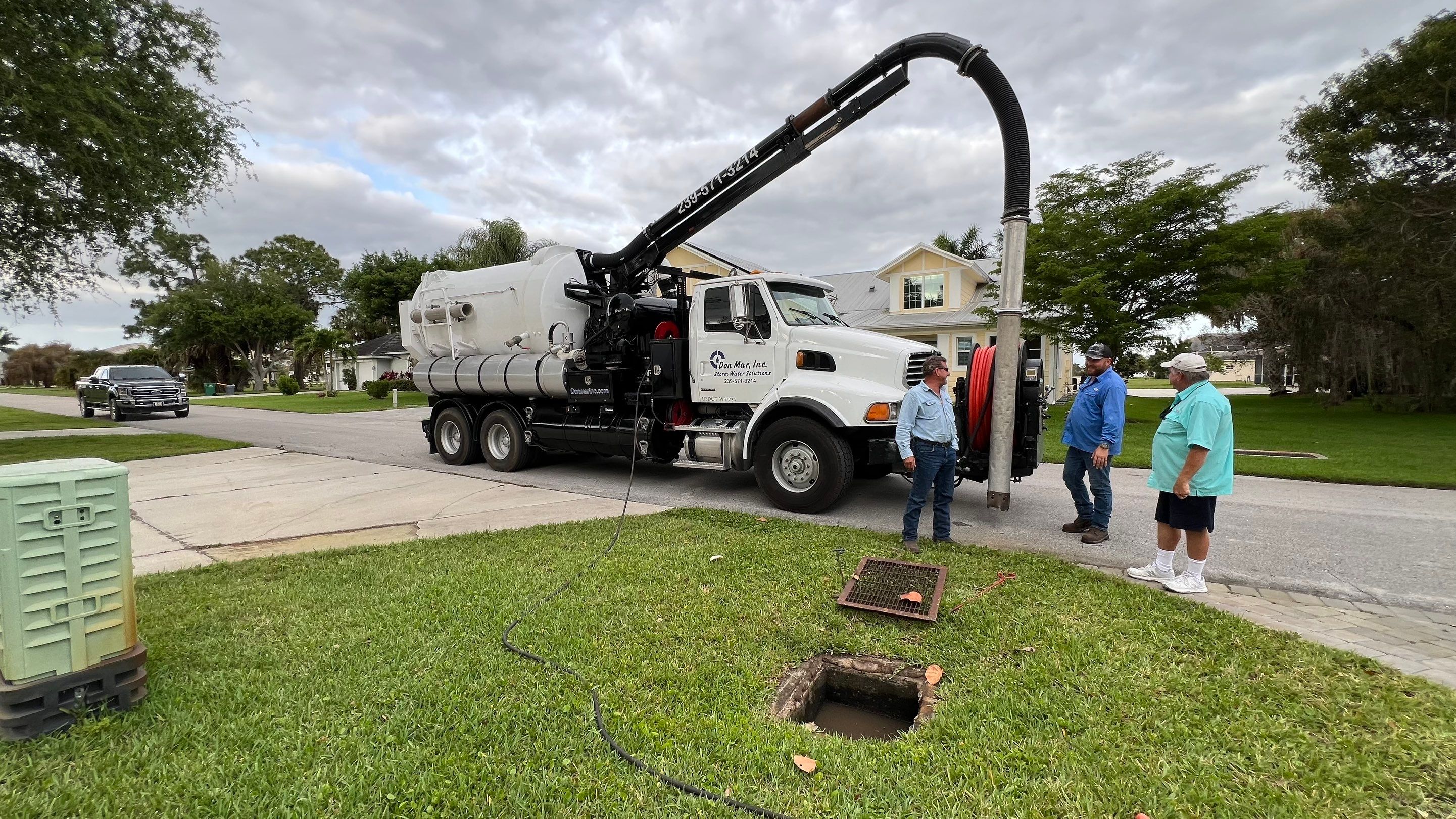 Naples Private Airport Community Catch Basin Cleaning by APS Power & Water