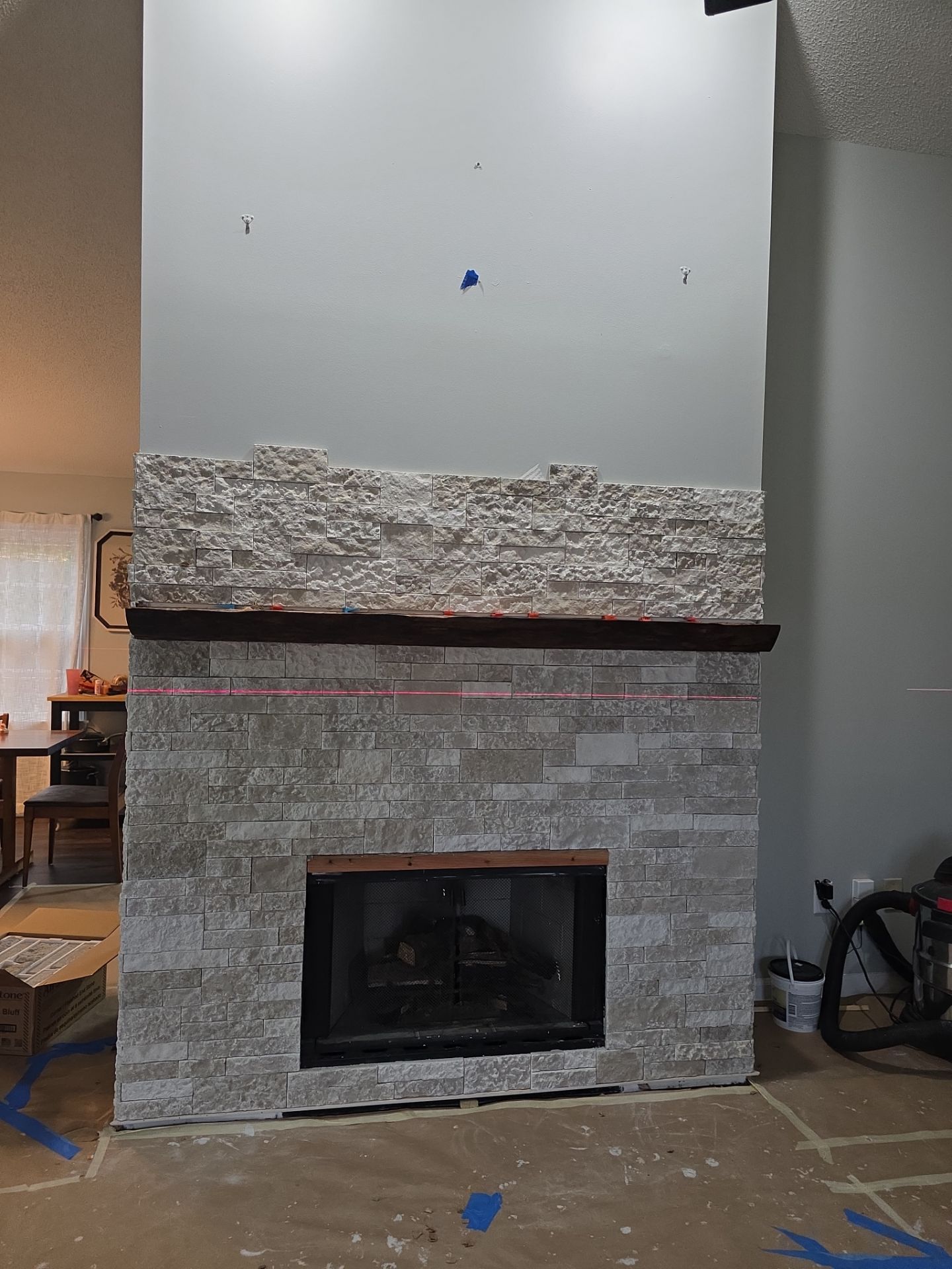 Holly Springs Fireplace Transformation — Full-Height Stone Feature Wall
 by Elite Remodeling and Design LLC