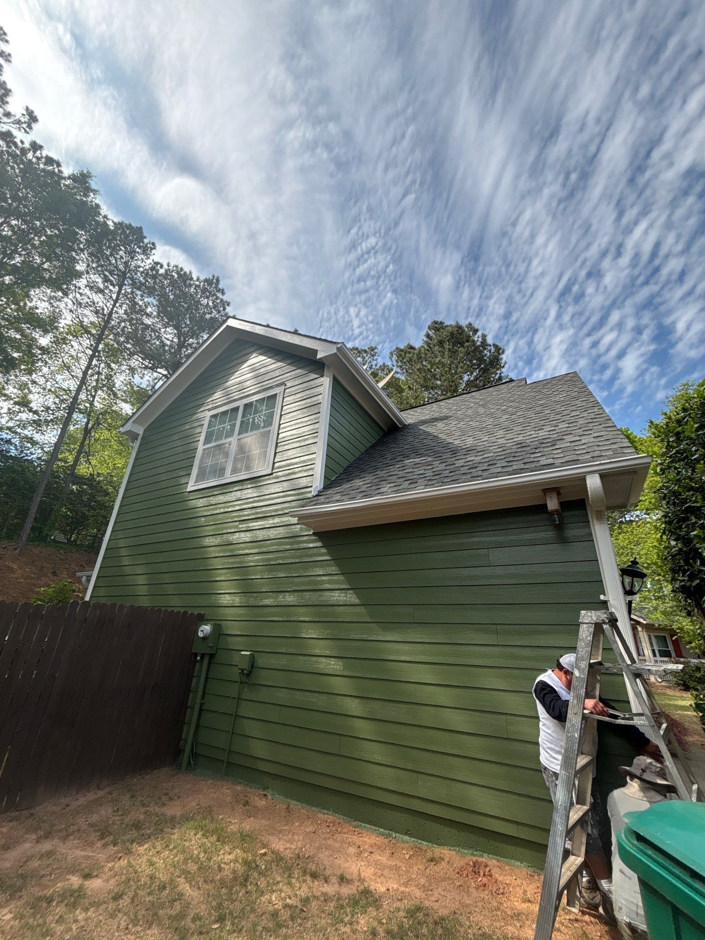 Green Exterior Paint and James Hardie Siding Transformation in Smyrna, GA by Nelson Exteriors 