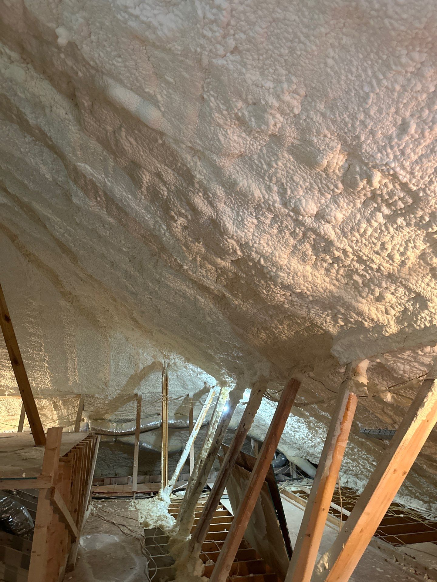 Spray foam insulation removal & re spray by Apex Insulation Solutions