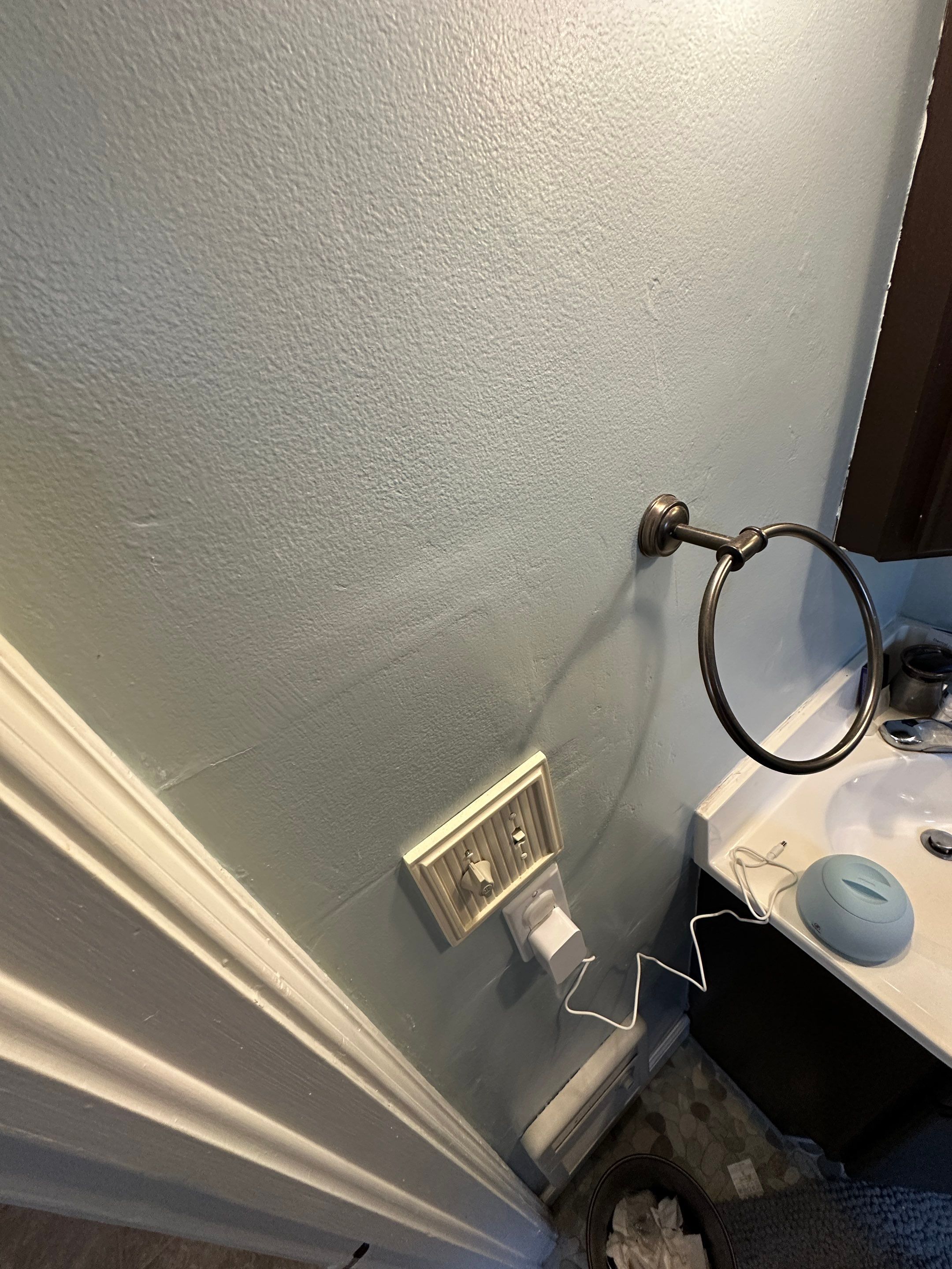 Bathroom-drywall repair and repaint by Herrera’s Bay Area Painting inc.