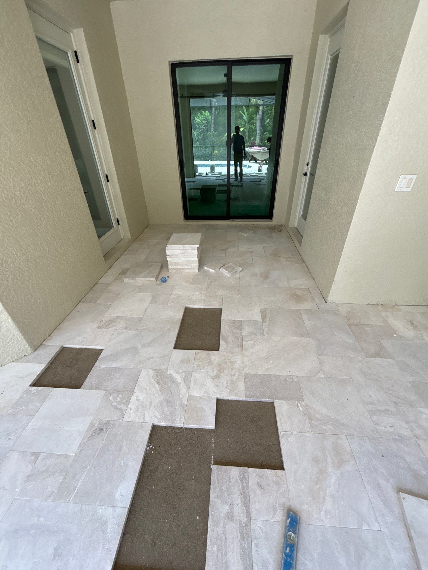 Textured Marble Pool Deck - Bonita National Golf & Country Club by Old Town Pavers Llc