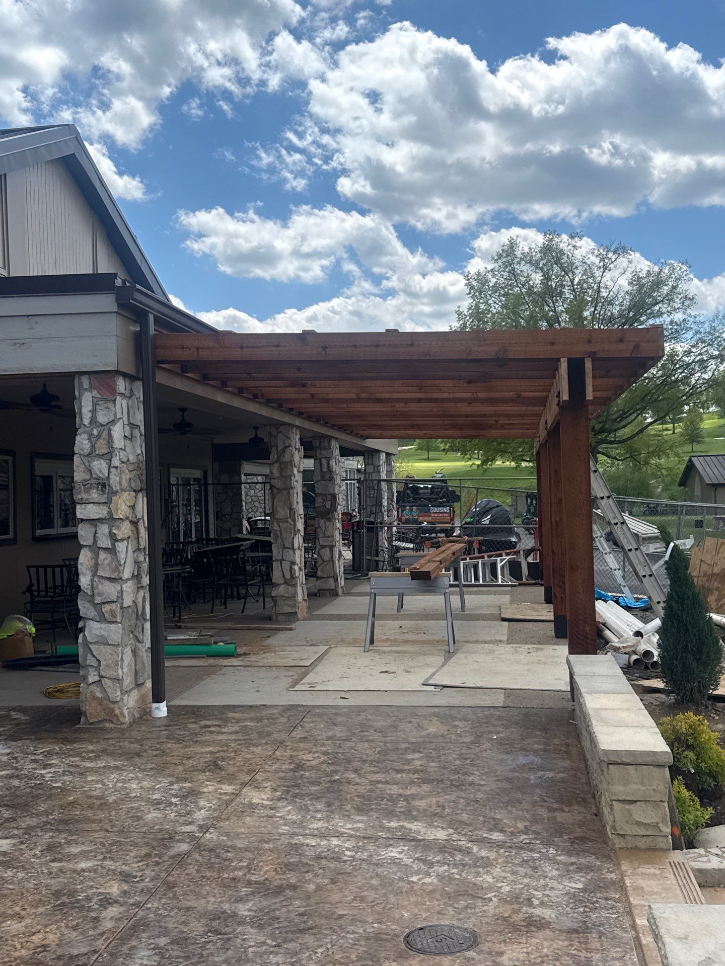 Custom Timber Pergola and Polycarbonate Roof Installation in Canonsburg by Cousins Roofing Siding & Decks