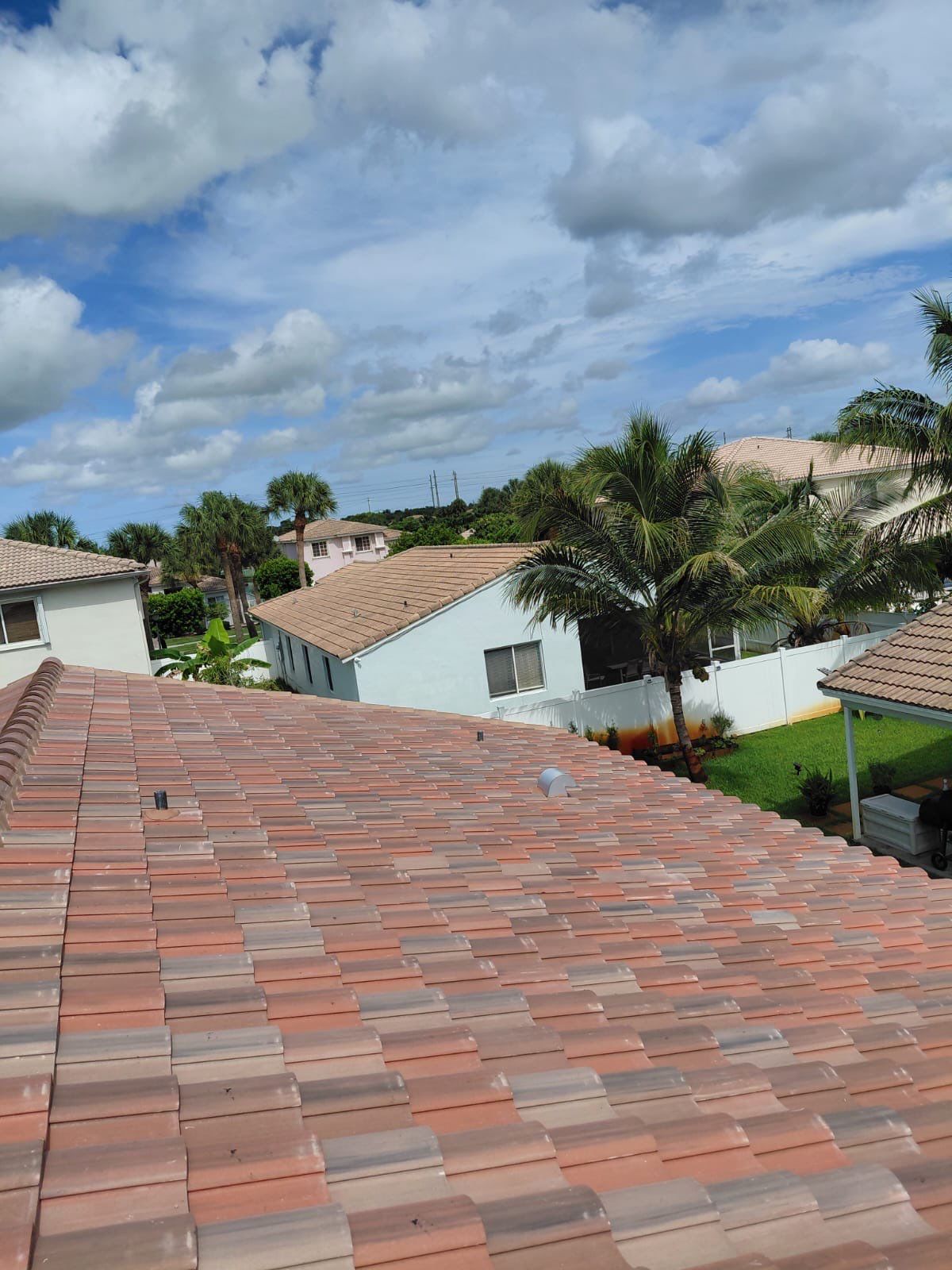 Concrete Barrel Tile Roof Replacement with Polyglass Underlayment in Miramar by Art's Roofing & Construction