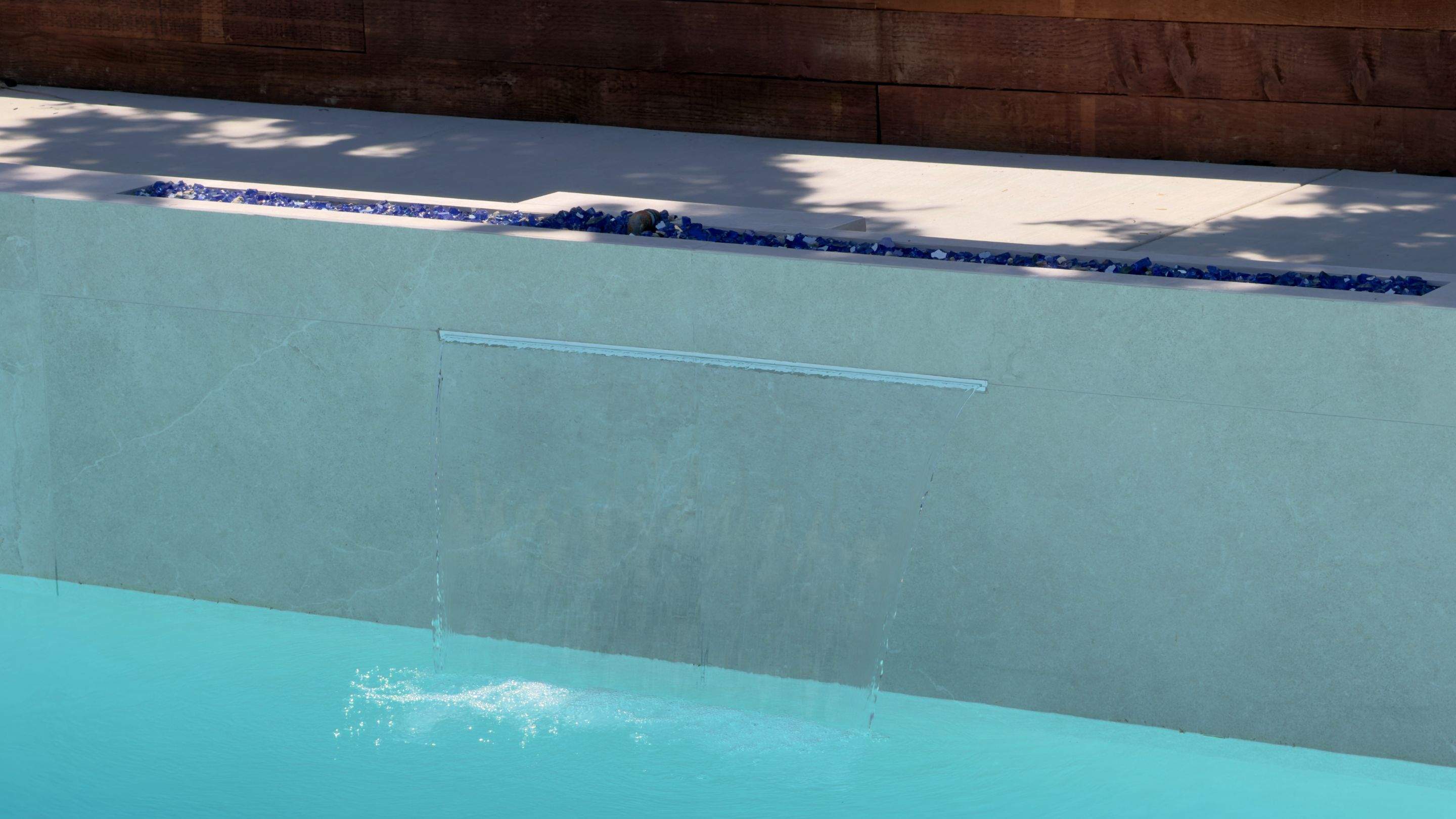 Pool With Raised Spa, Water/Fire Feature by Lax Home Inc 