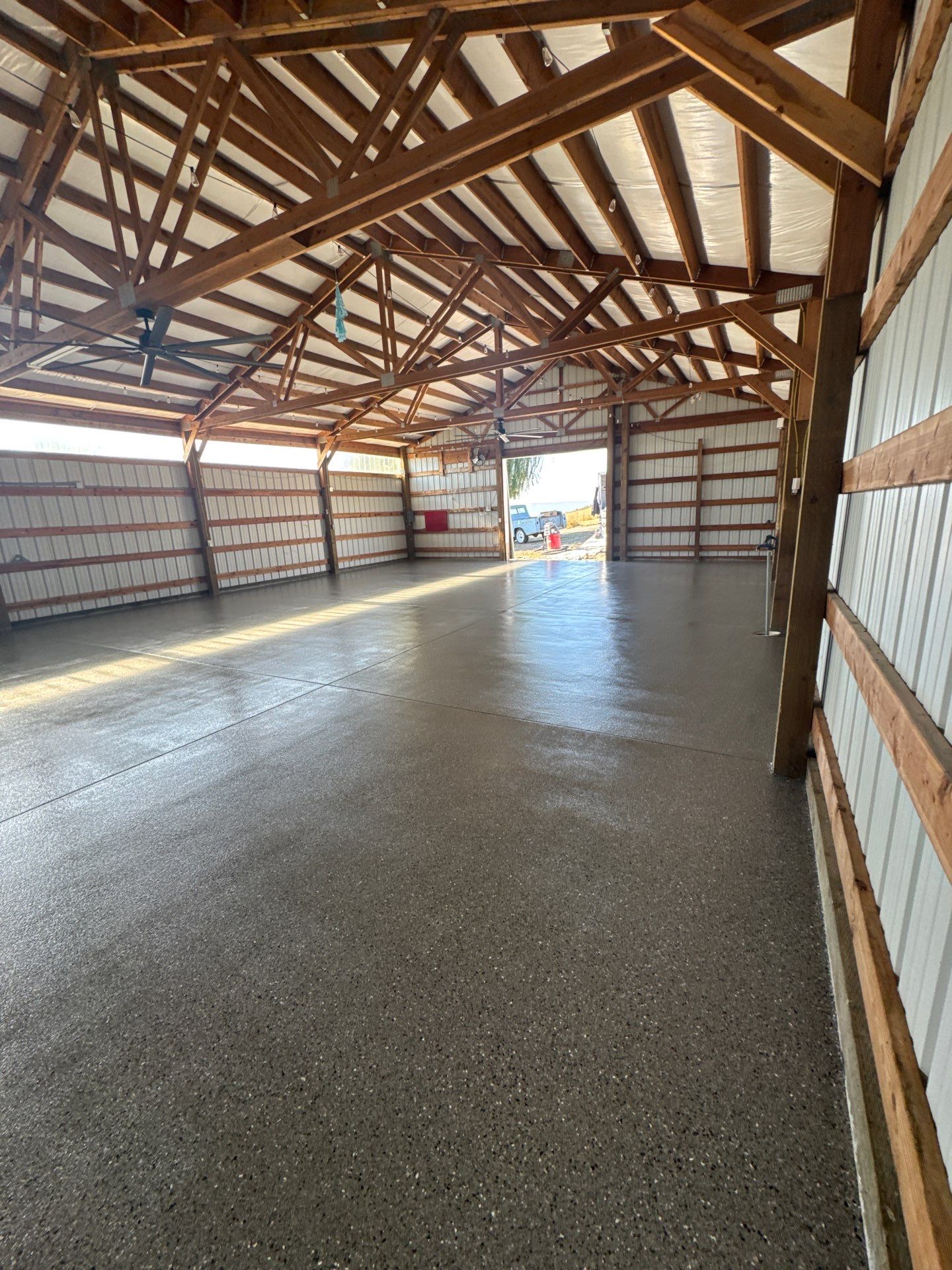 Pole Barn Shop Floor Coating and Concrete Repair in Royal City by Croc Coatings, LLC