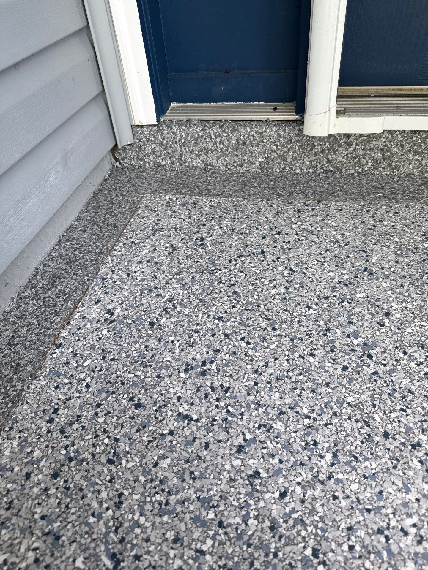 Driveway Tidal Wave with Cool Breeze Border and Sidewalk by Innovative Concrete Coatings 