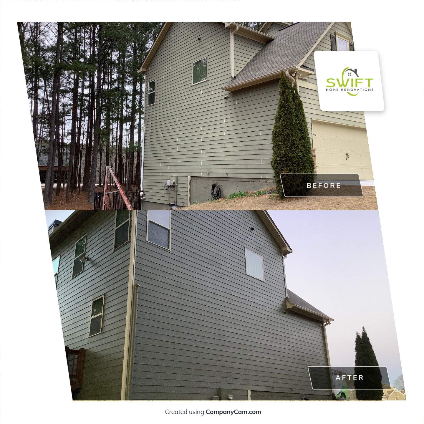 Complete Exterior Home Painting and Siding Refresh in Powder Springs by Swift Home Renovations