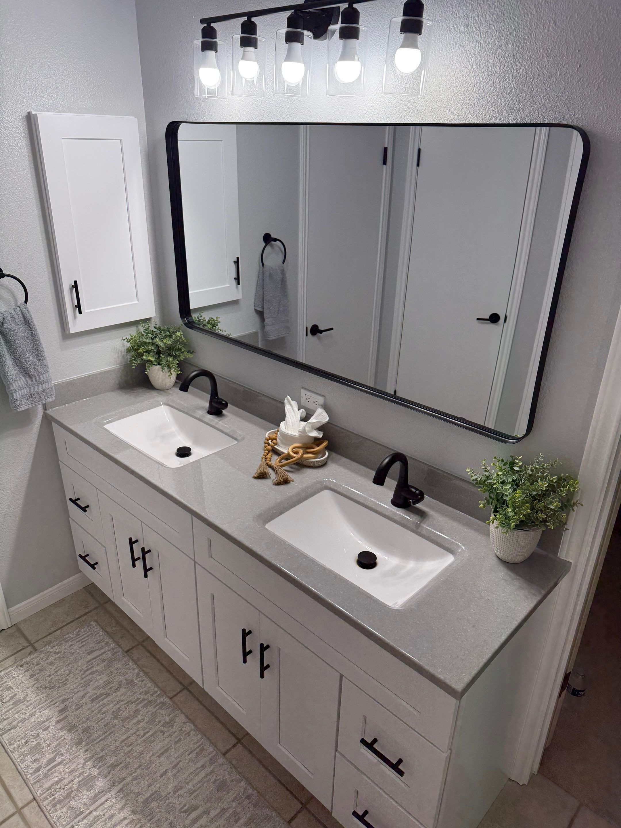 San Antonio Tub-to-Shower Conversion with Safety Features and Updated Vanity by Legacy Bath and Kitchen